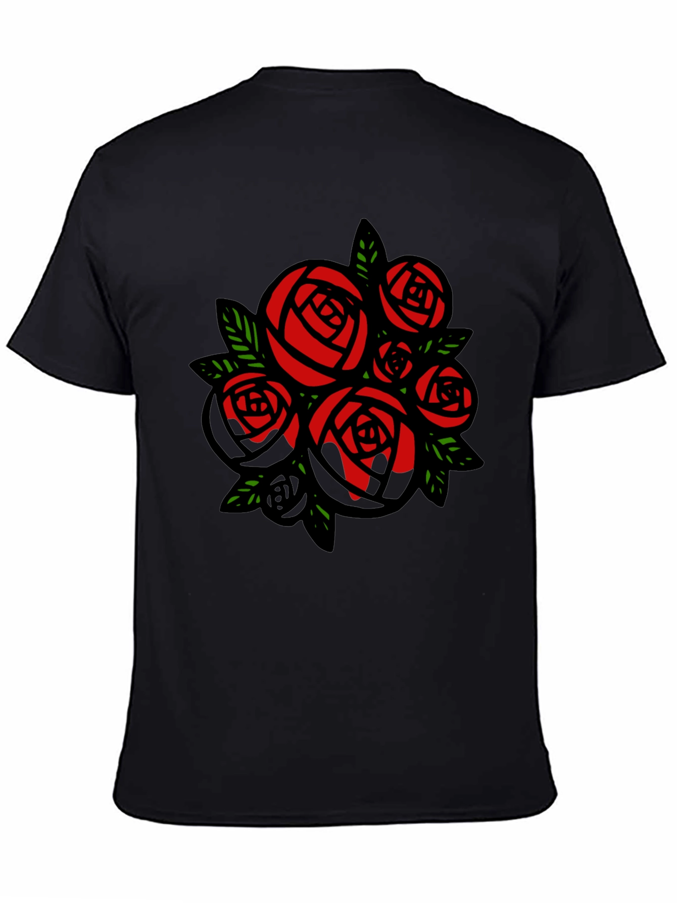Rose Bouquet Graphic Tee - Black