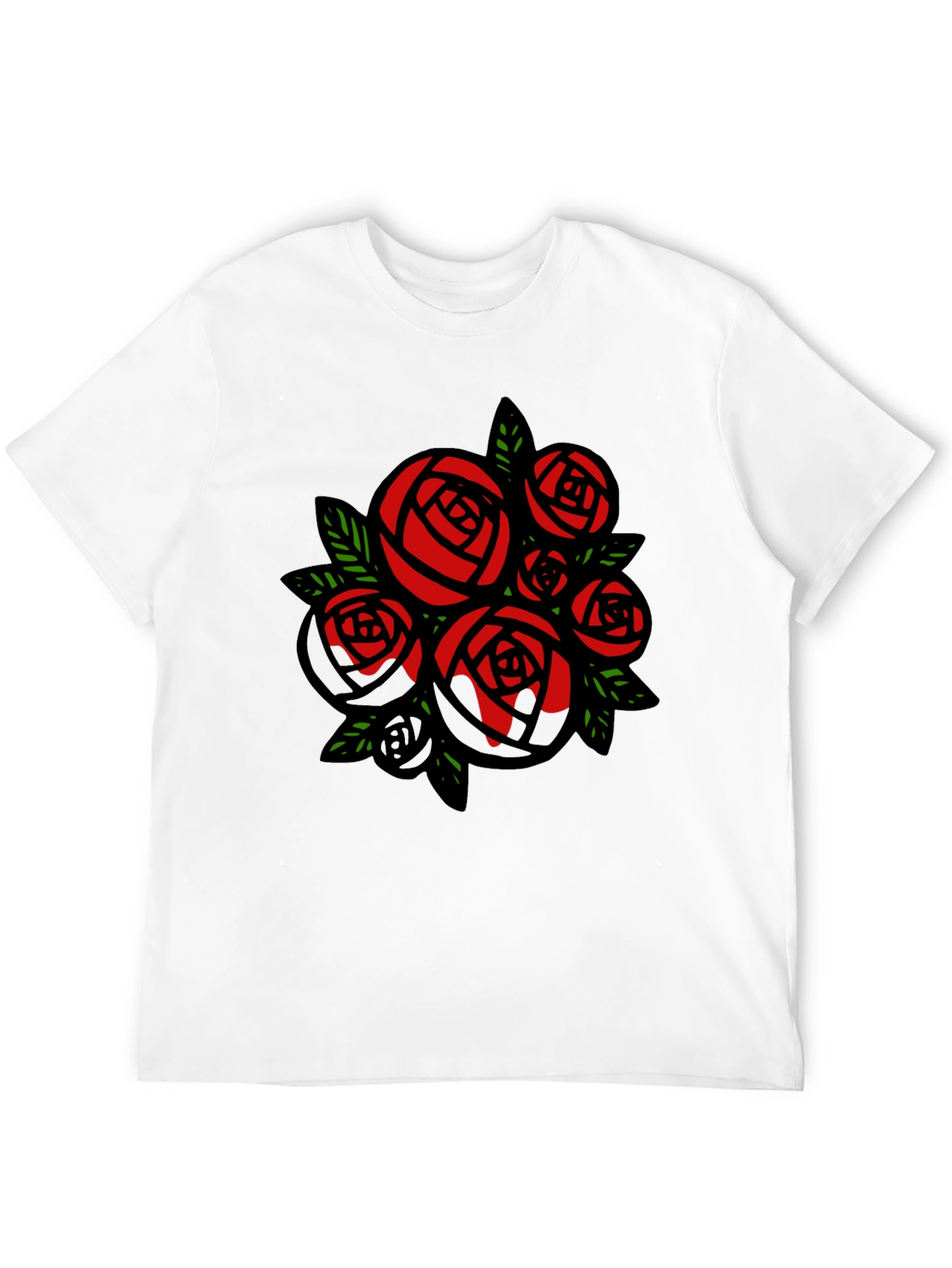 Rose Bouquet Graphic Tee - Black
