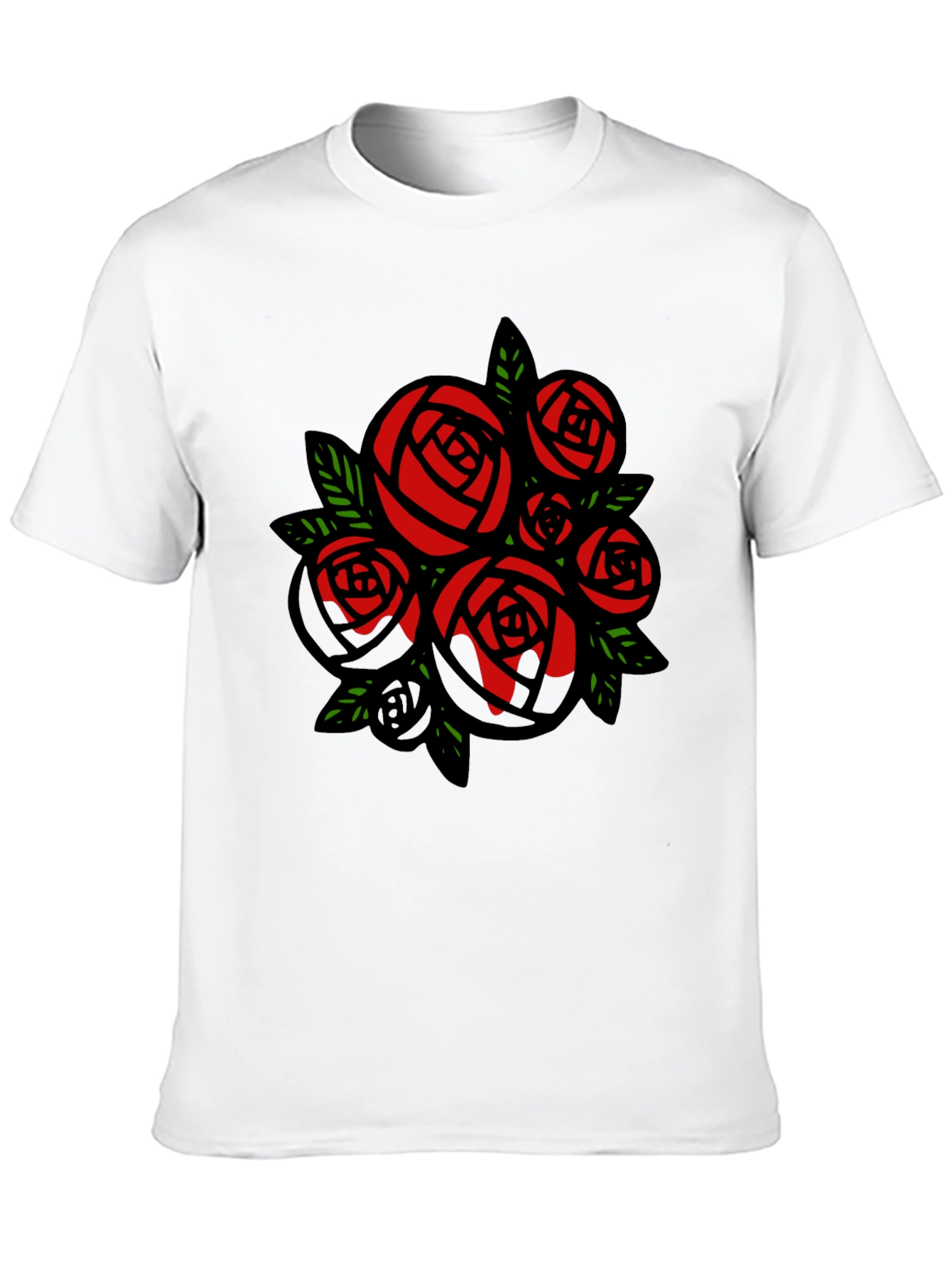 Rose Bouquet Graphic Tee - Black