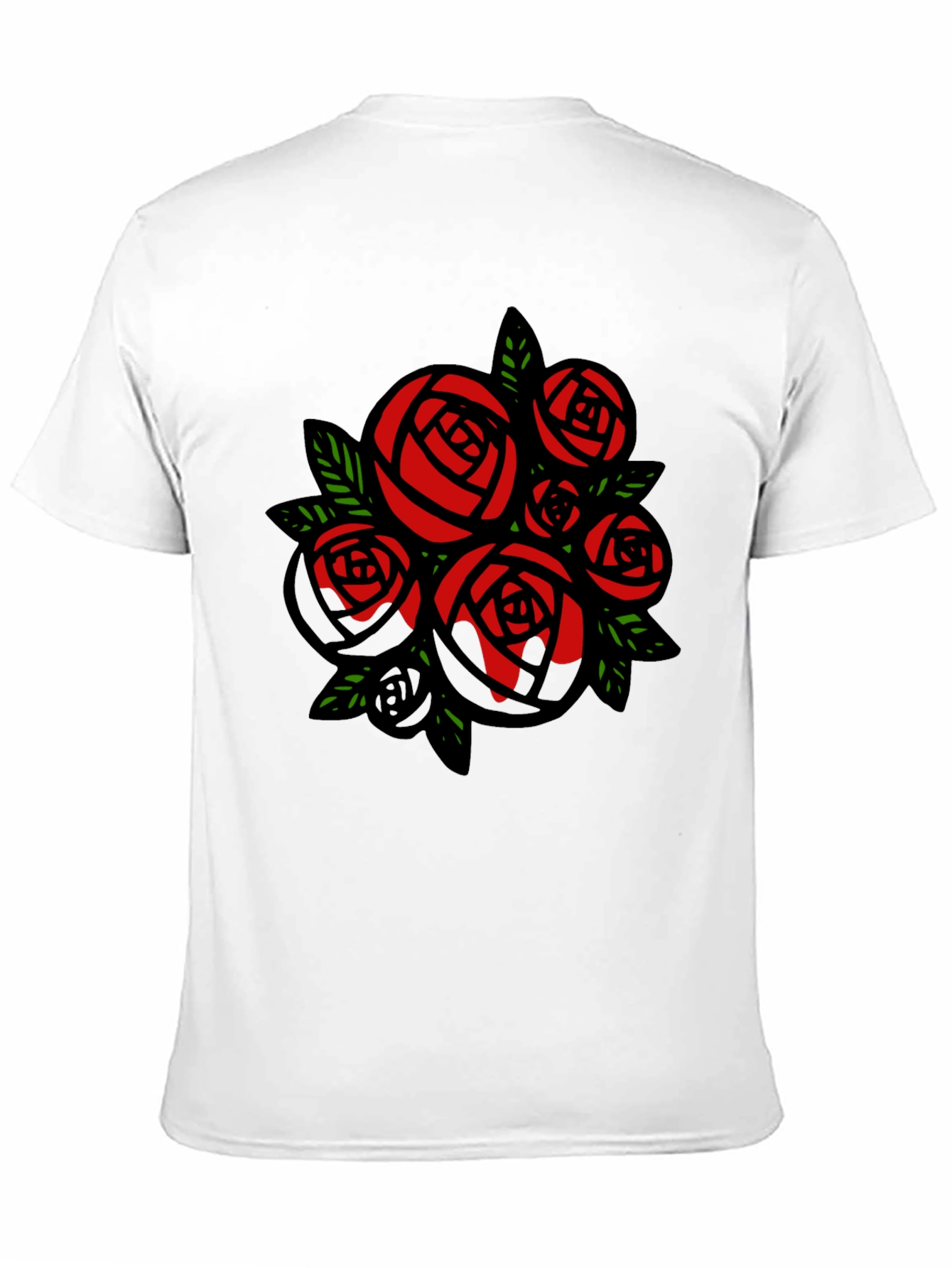Rose Bouquet Graphic Tee - Black