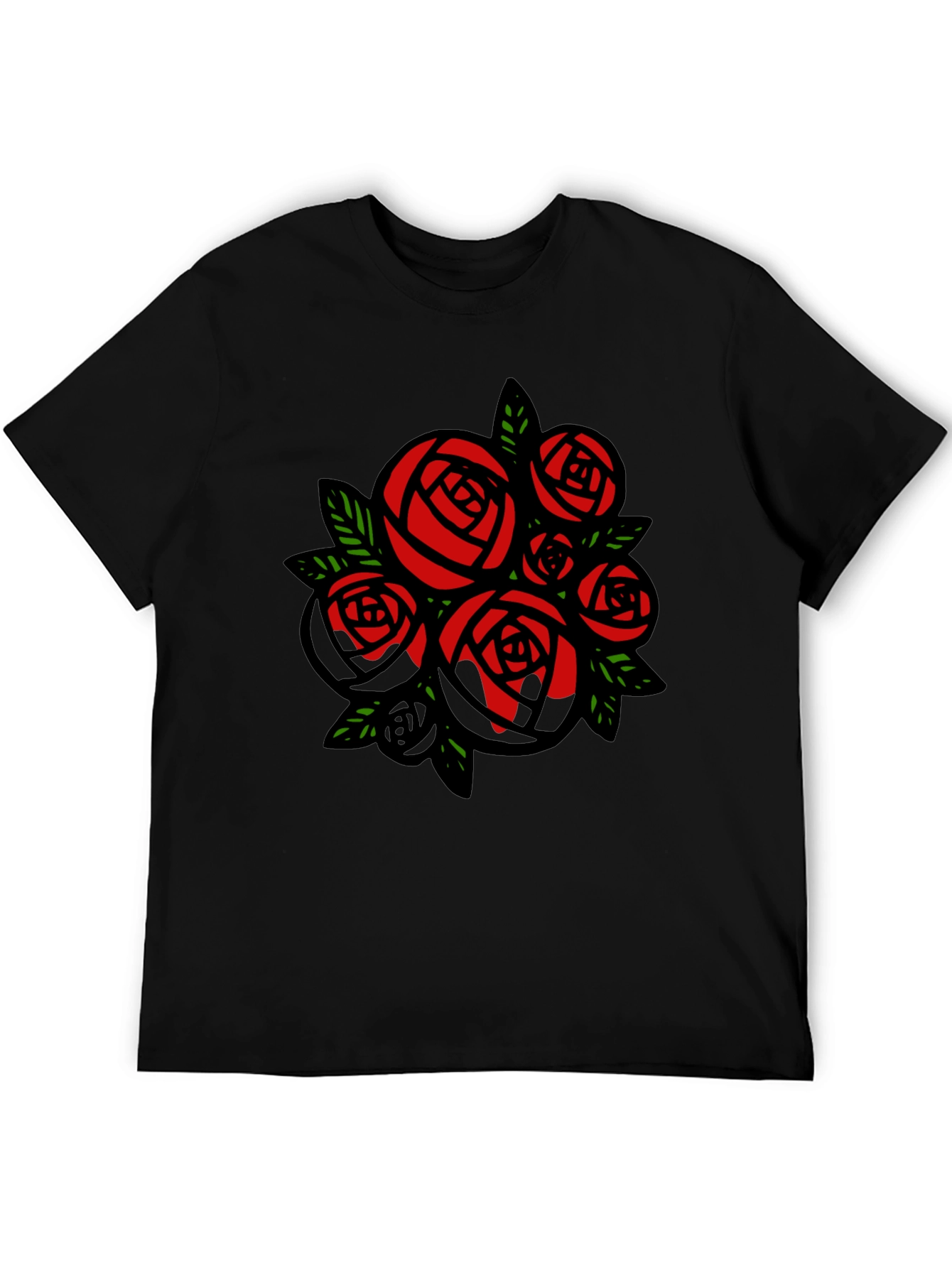 Rose Bouquet Graphic Tee - Black