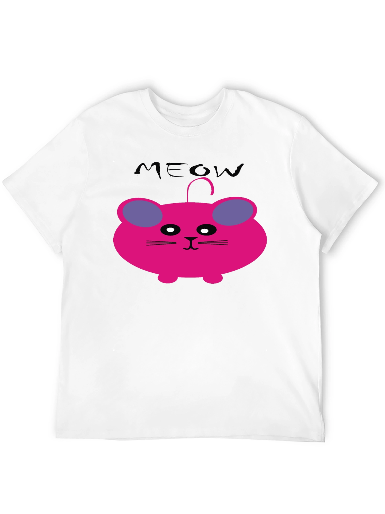 Meow Cat Cartoon Graphic T-Shirt