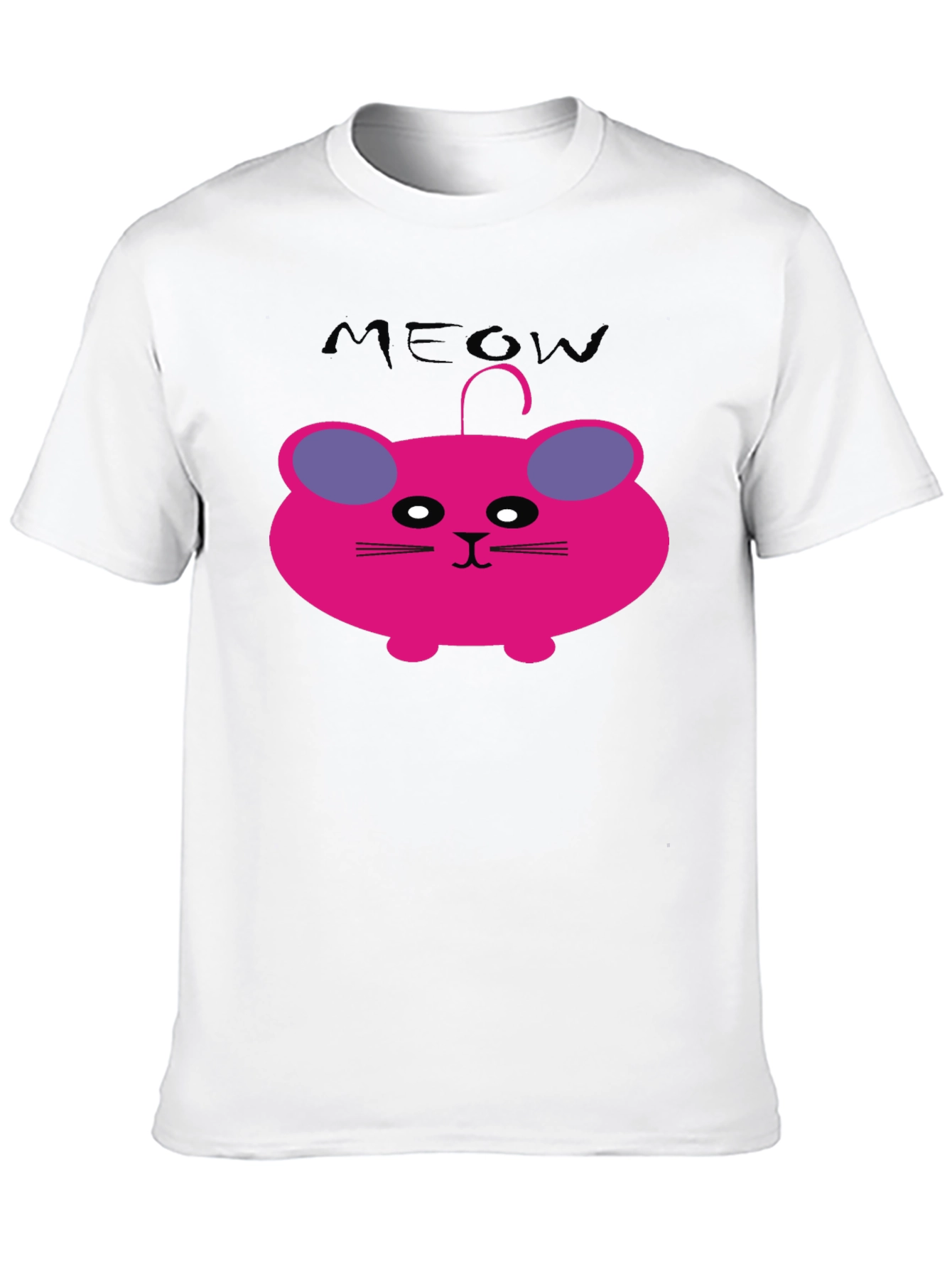 Meow Cat Cartoon Graphic T-Shirt
