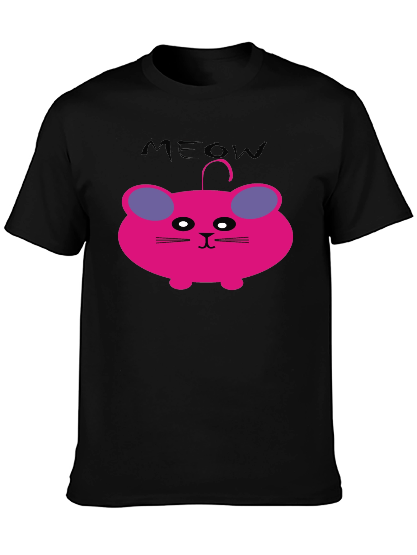 Meow Cat Cartoon Graphic T-Shirt
