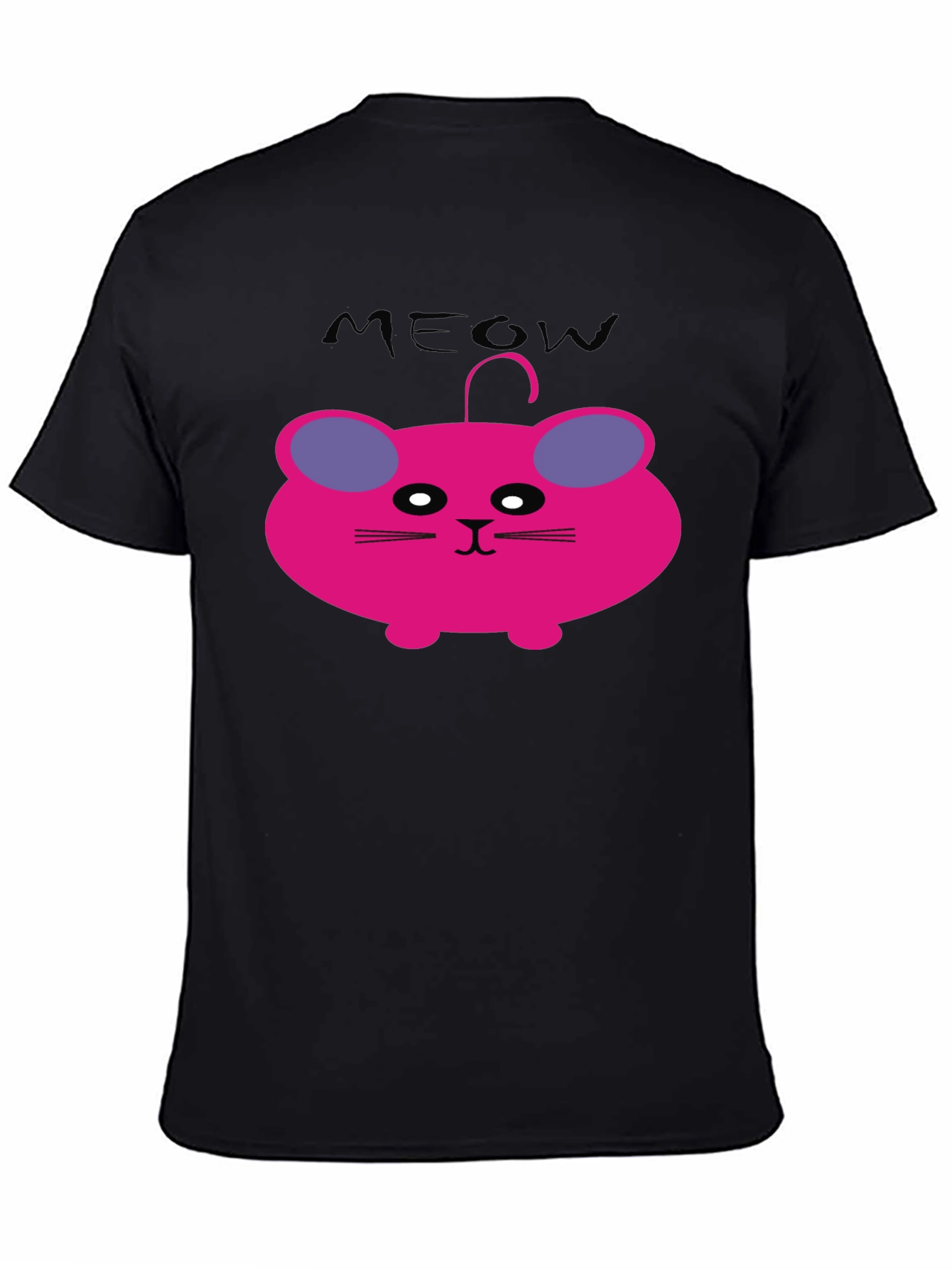 Meow Cat Cartoon Graphic T-Shirt