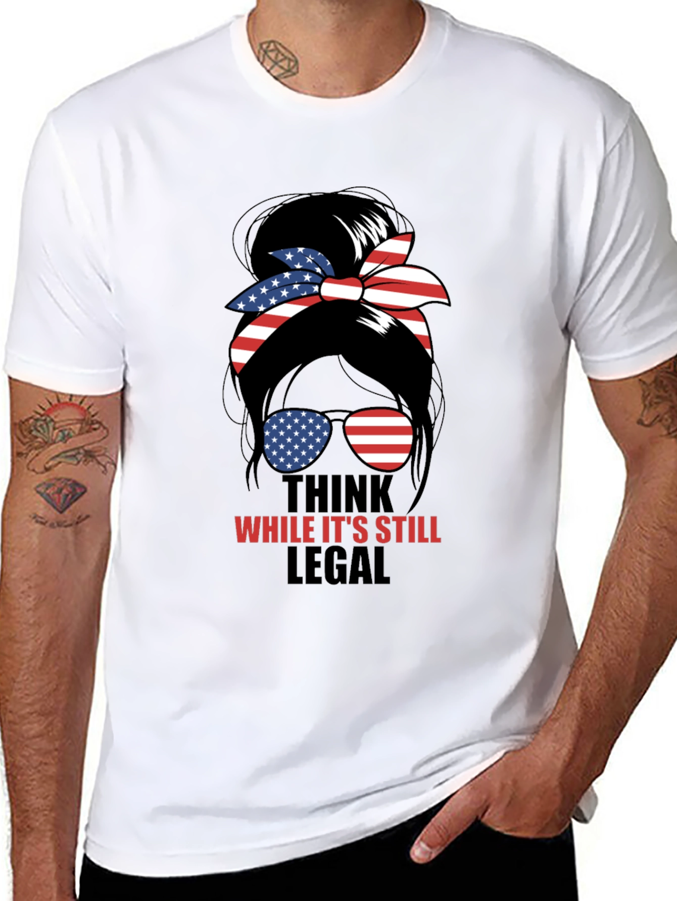 Think While Its Still Legal Messy Bun T-Shirt