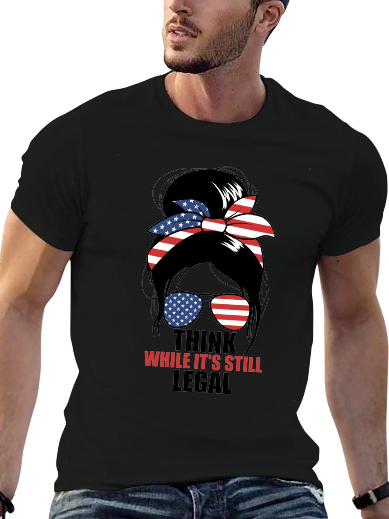 Think While Its Still Legal Messy Bun T-Shirt