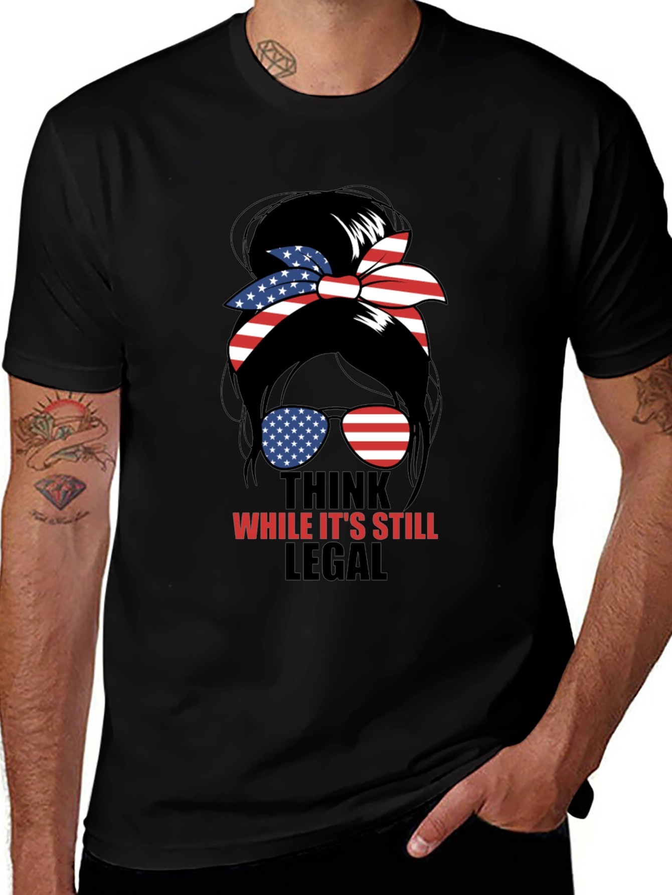Think While Its Still Legal Messy Bun T-Shirt