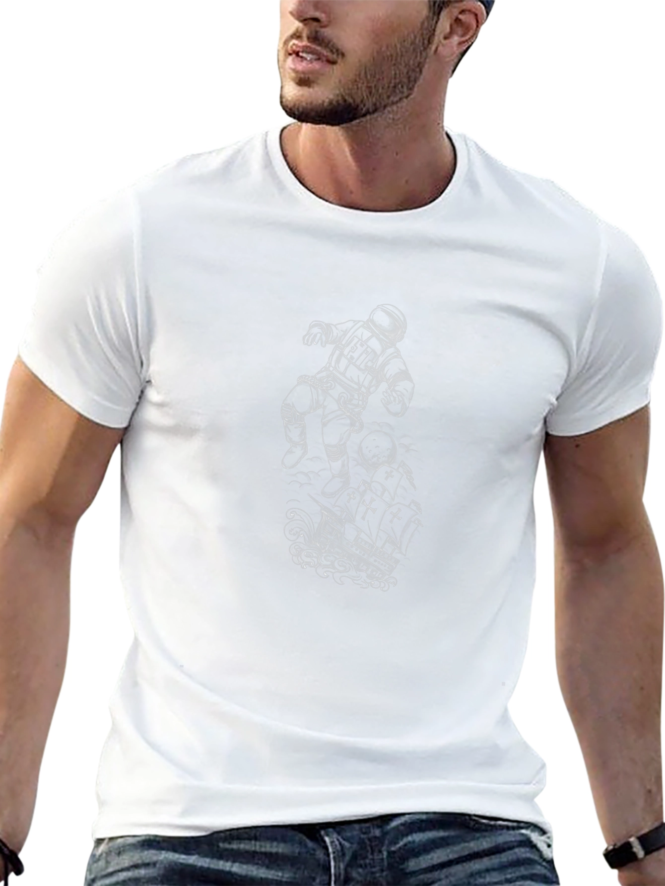 Astronaut Ship T-Shirt - Space Exploration Tee