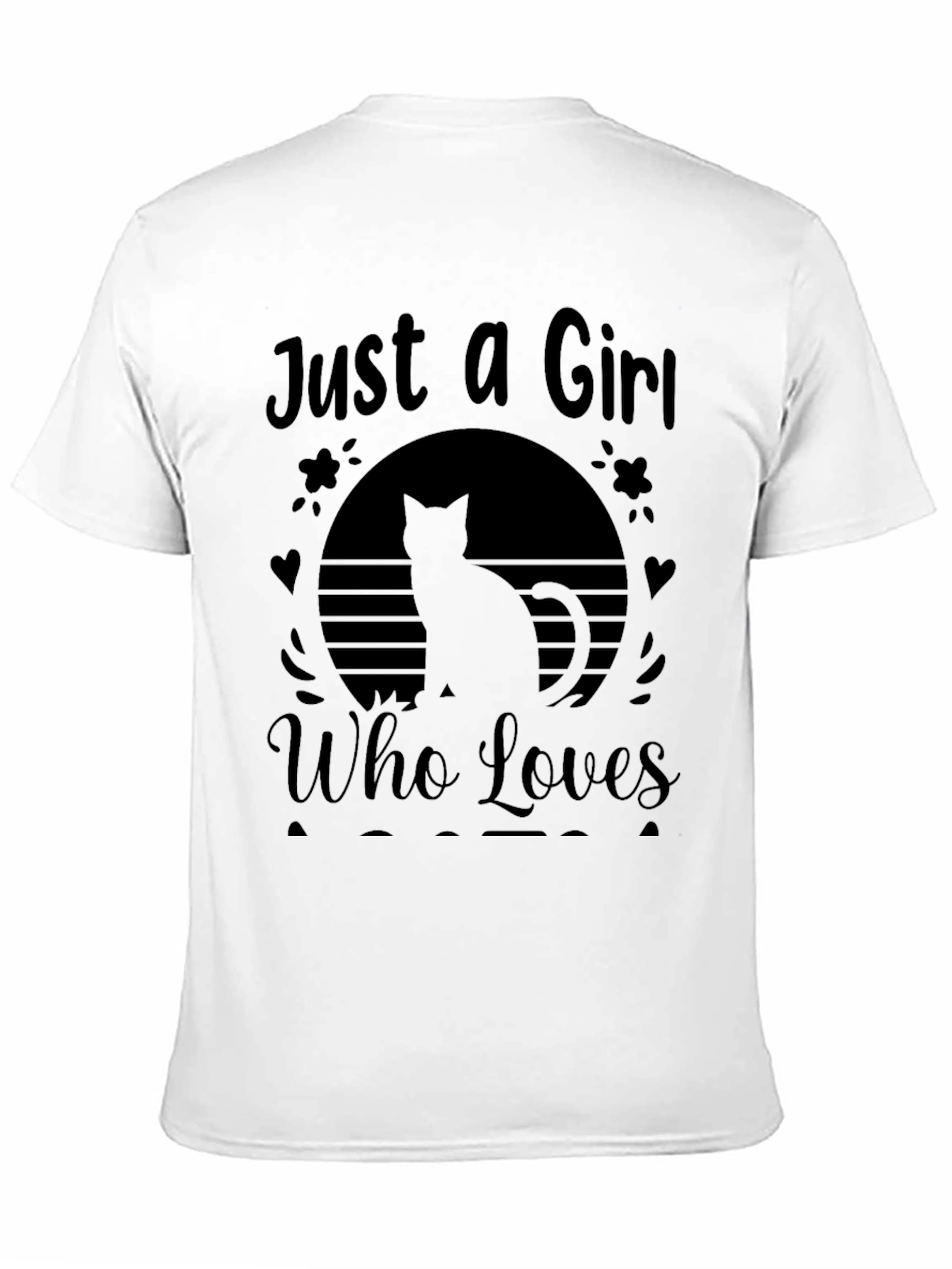 Just a Girl Who Loves Cats Black T-Shirt