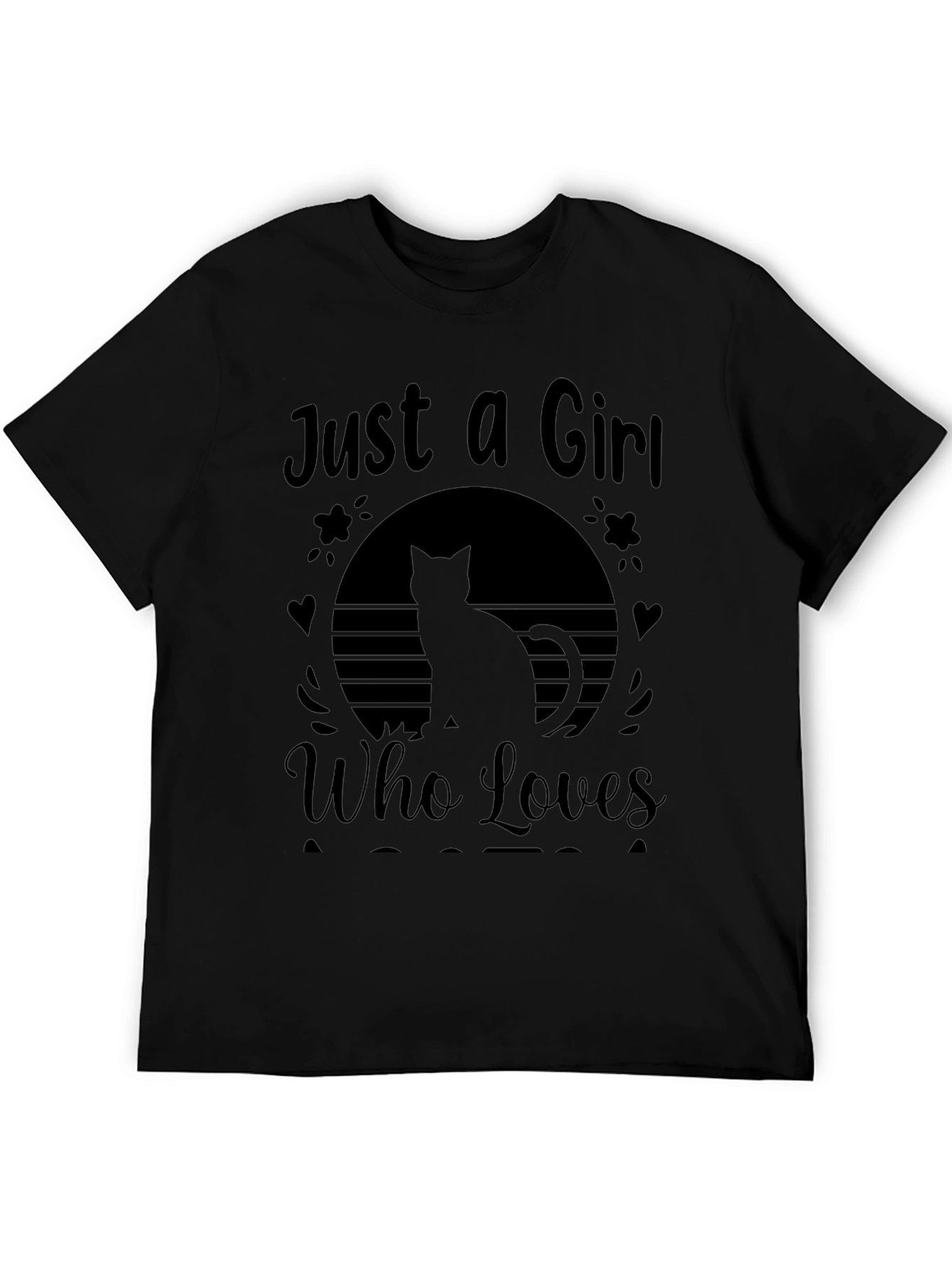 Just a Girl Who Loves Cats Black T-Shirt