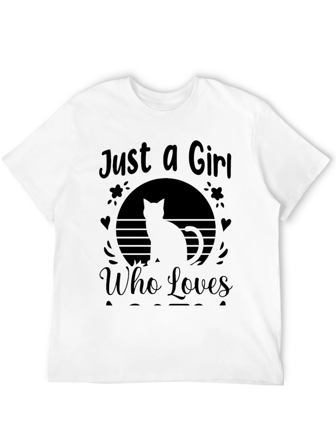 Just a Girl Who Loves Cats Black T-Shirt
