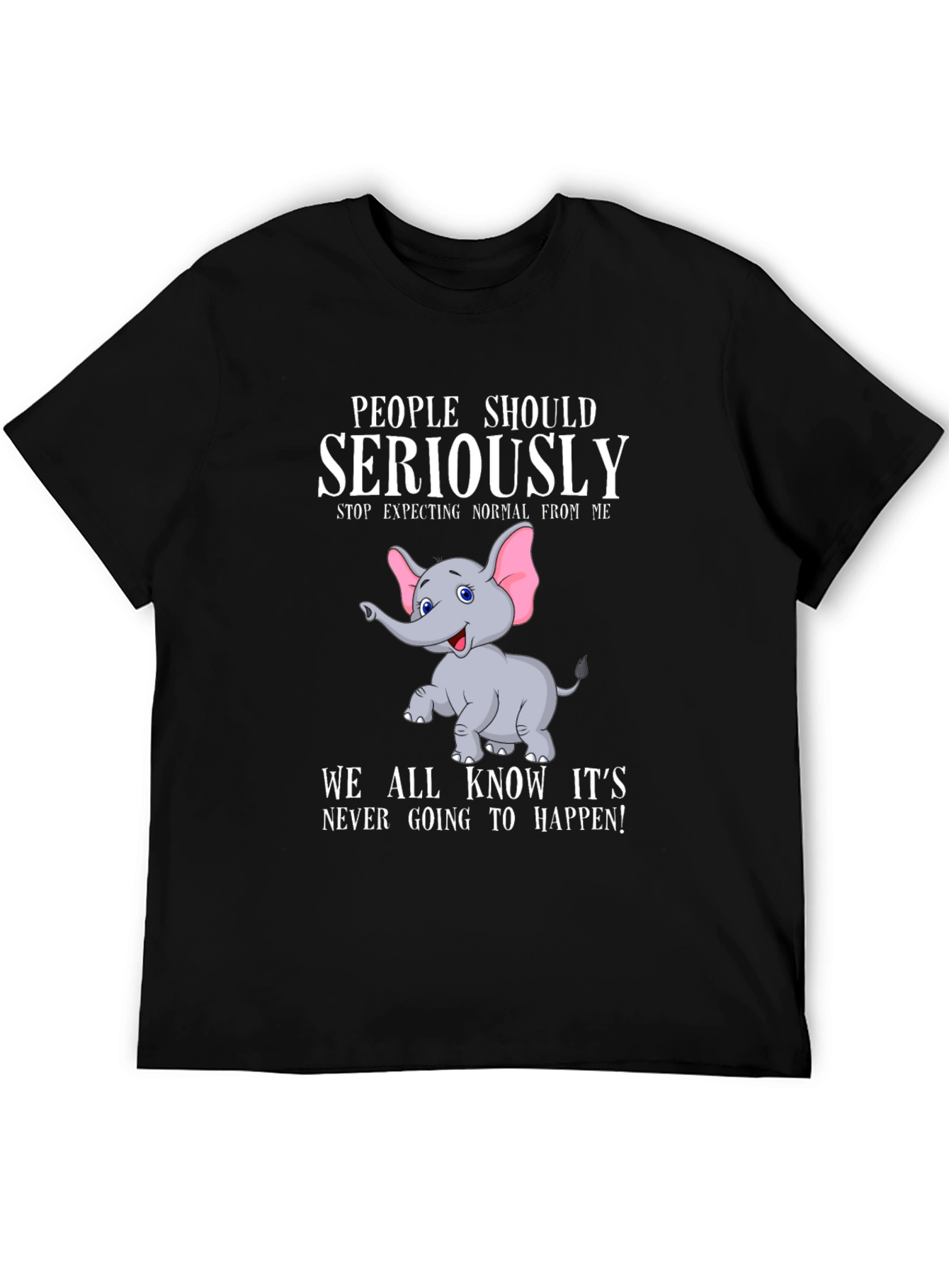 Humorous Elephant Graphic T-Shirt