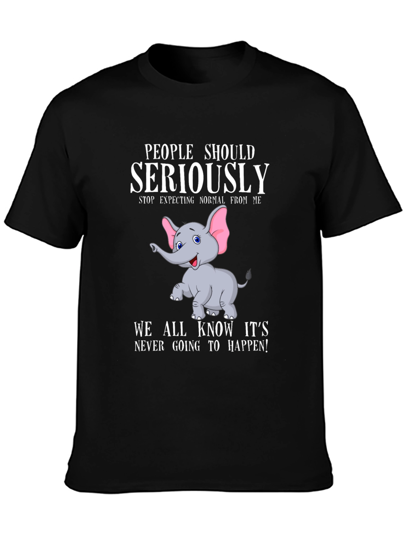 Humorous Elephant Graphic T-Shirt