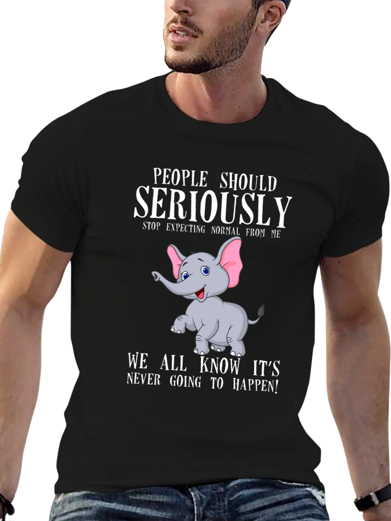 Humorous Elephant Graphic T-Shirt