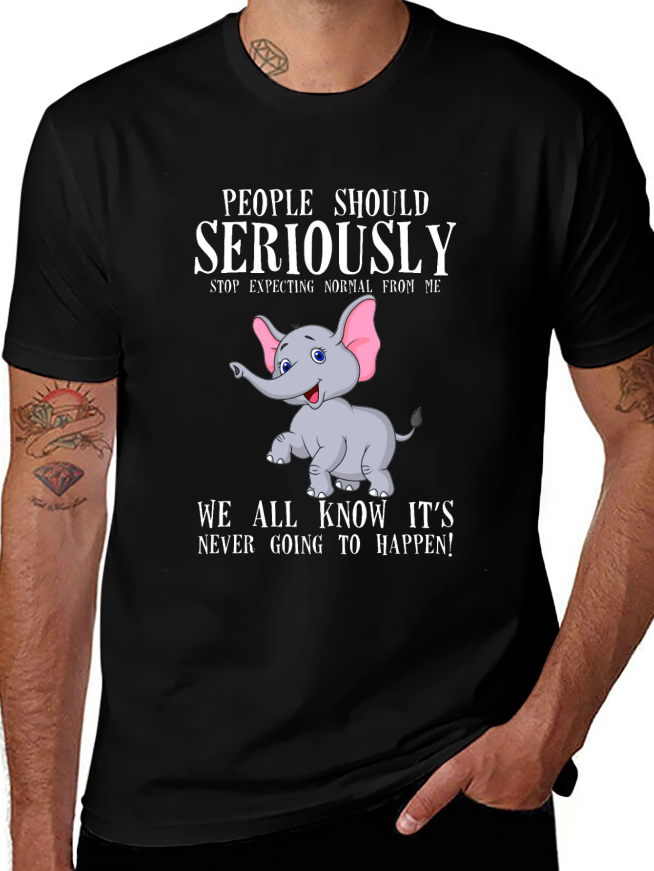 Humorous Elephant Graphic T-Shirt