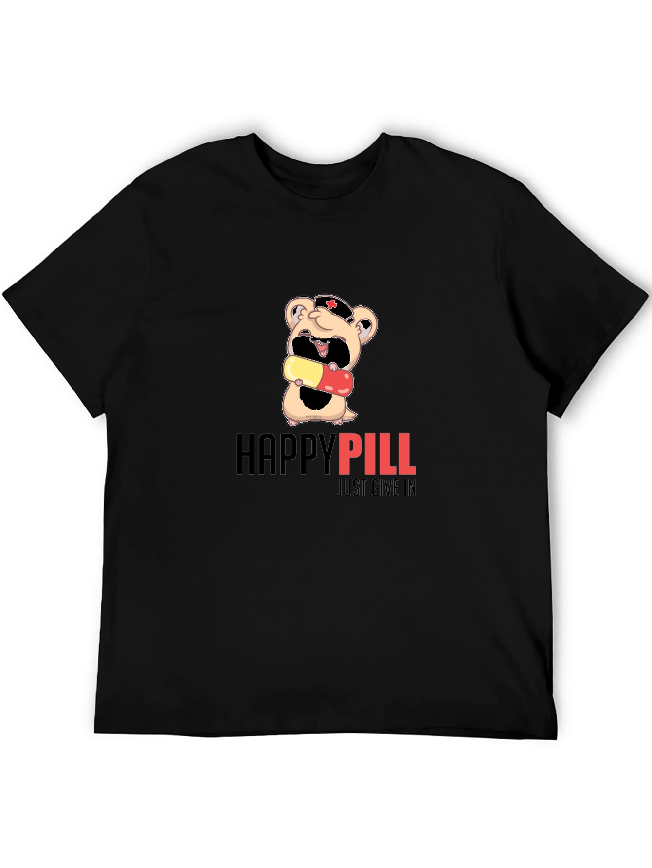 Happy Pill Graphic T-Shirt - Just Give In!