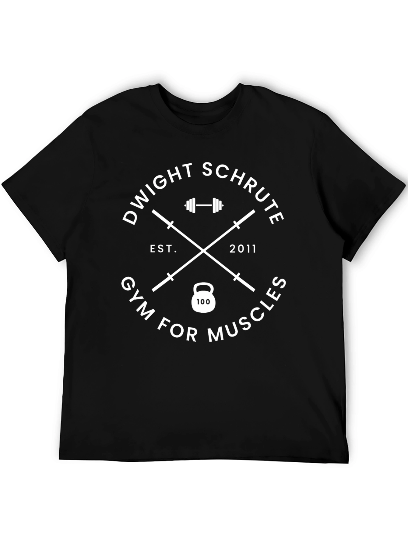 Dwight Schrute Gym for Muscles Black T-Shirt