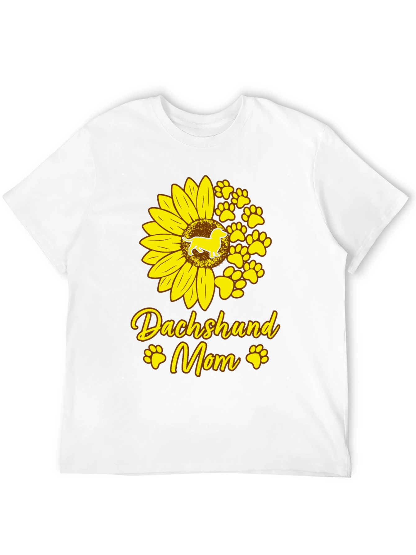 Dachshund Mom Sunflower Graphic Tee - Black