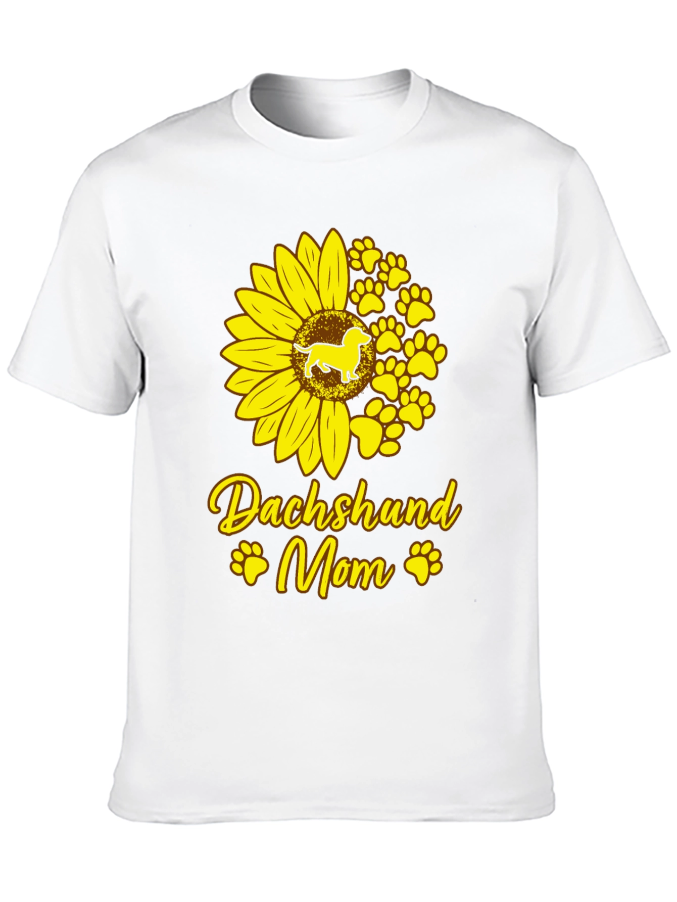 Dachshund Mom Sunflower Graphic Tee - Black