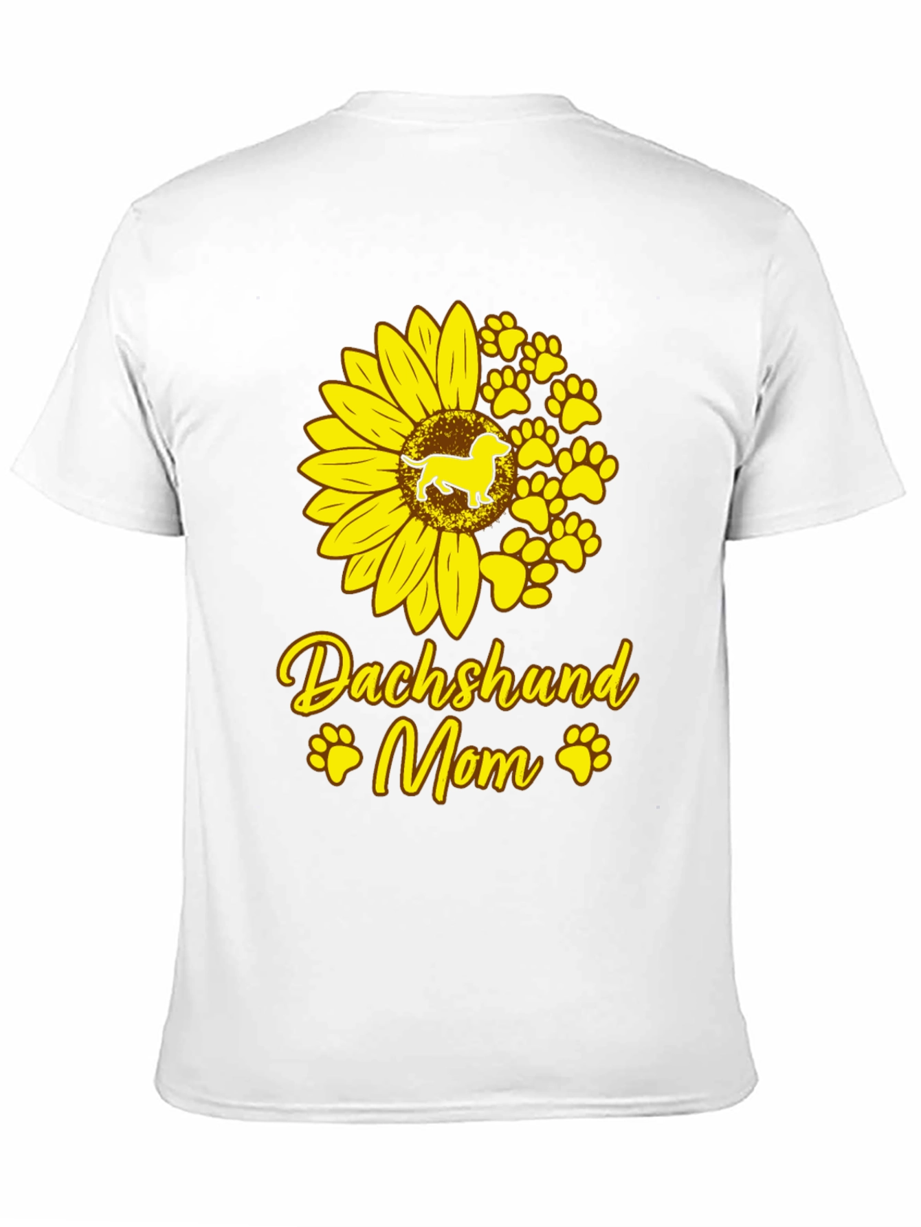 Dachshund Mom Sunflower Graphic Tee - Black