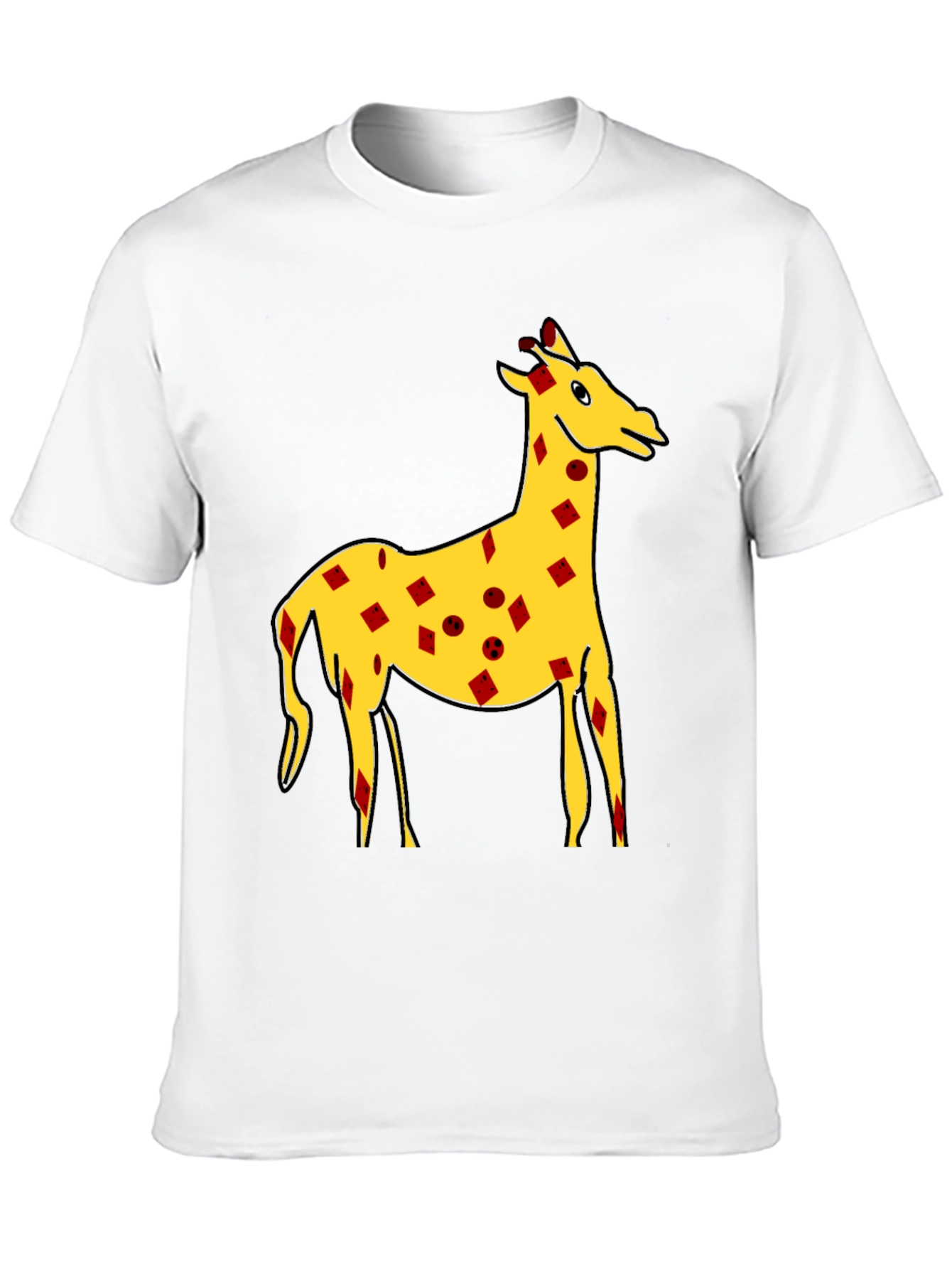 Quirky Giraffe Print Black T-Shirt
