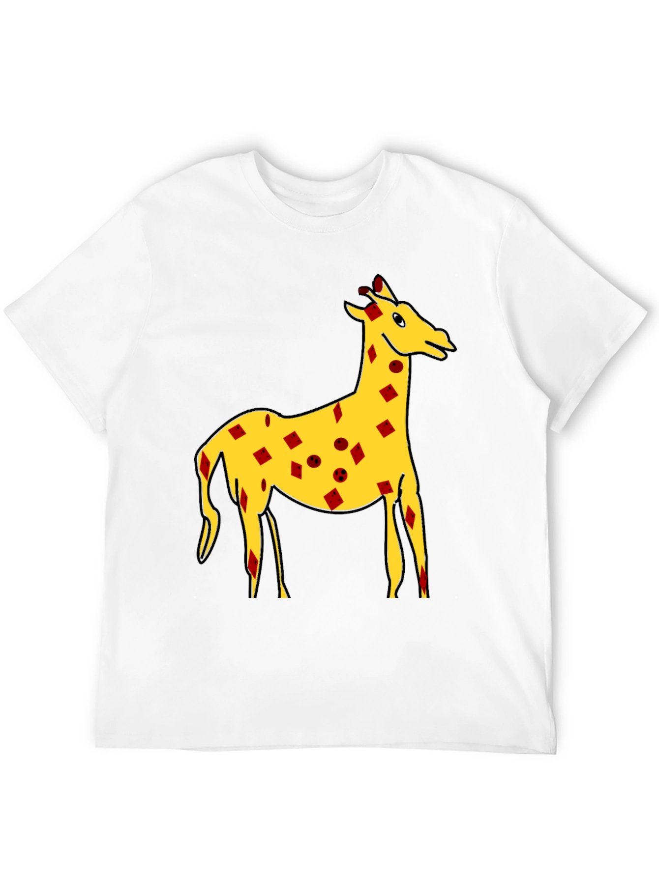 Quirky Giraffe Print Black T-Shirt