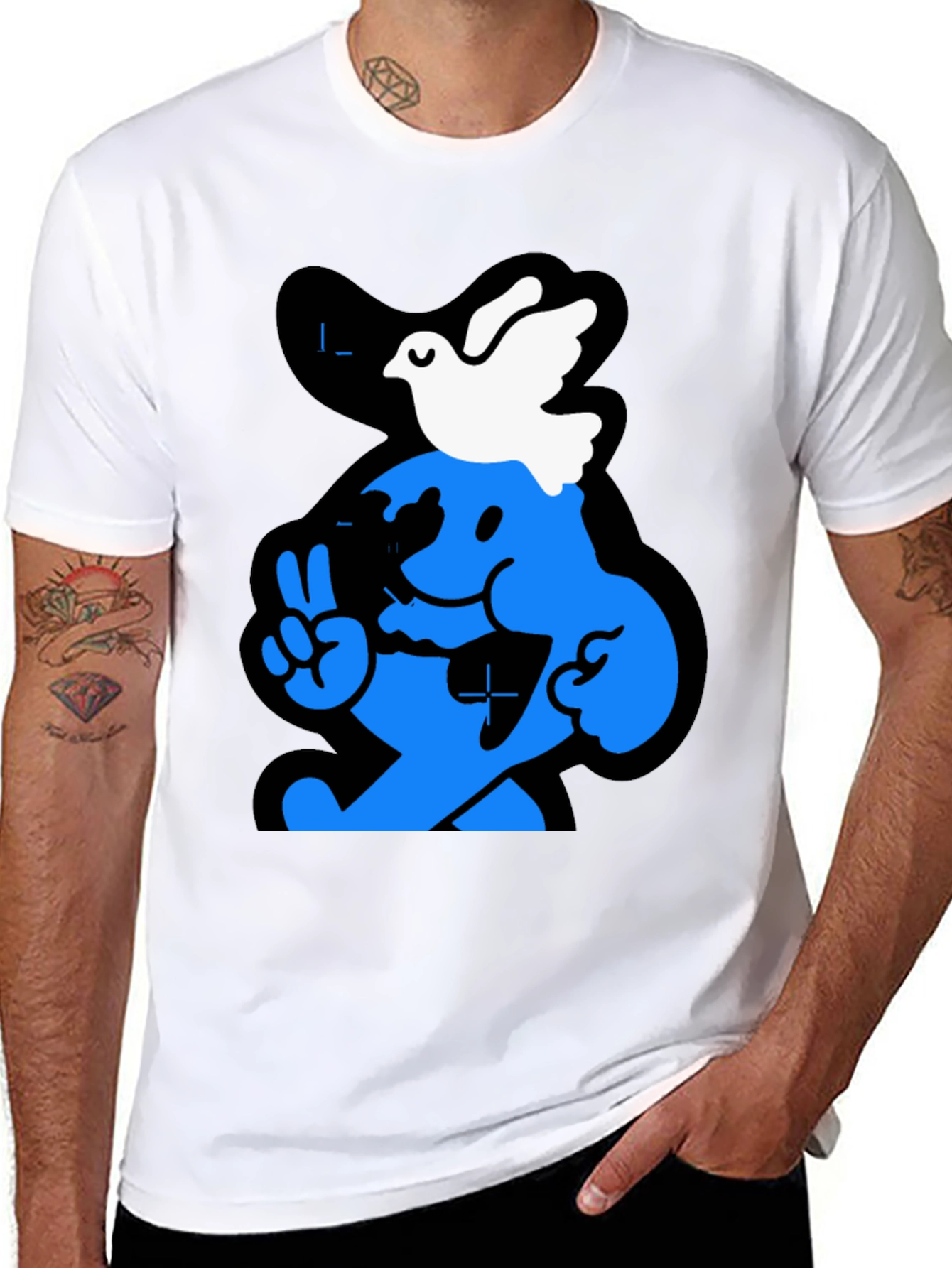 Peace Dove Graphic Tee - Black