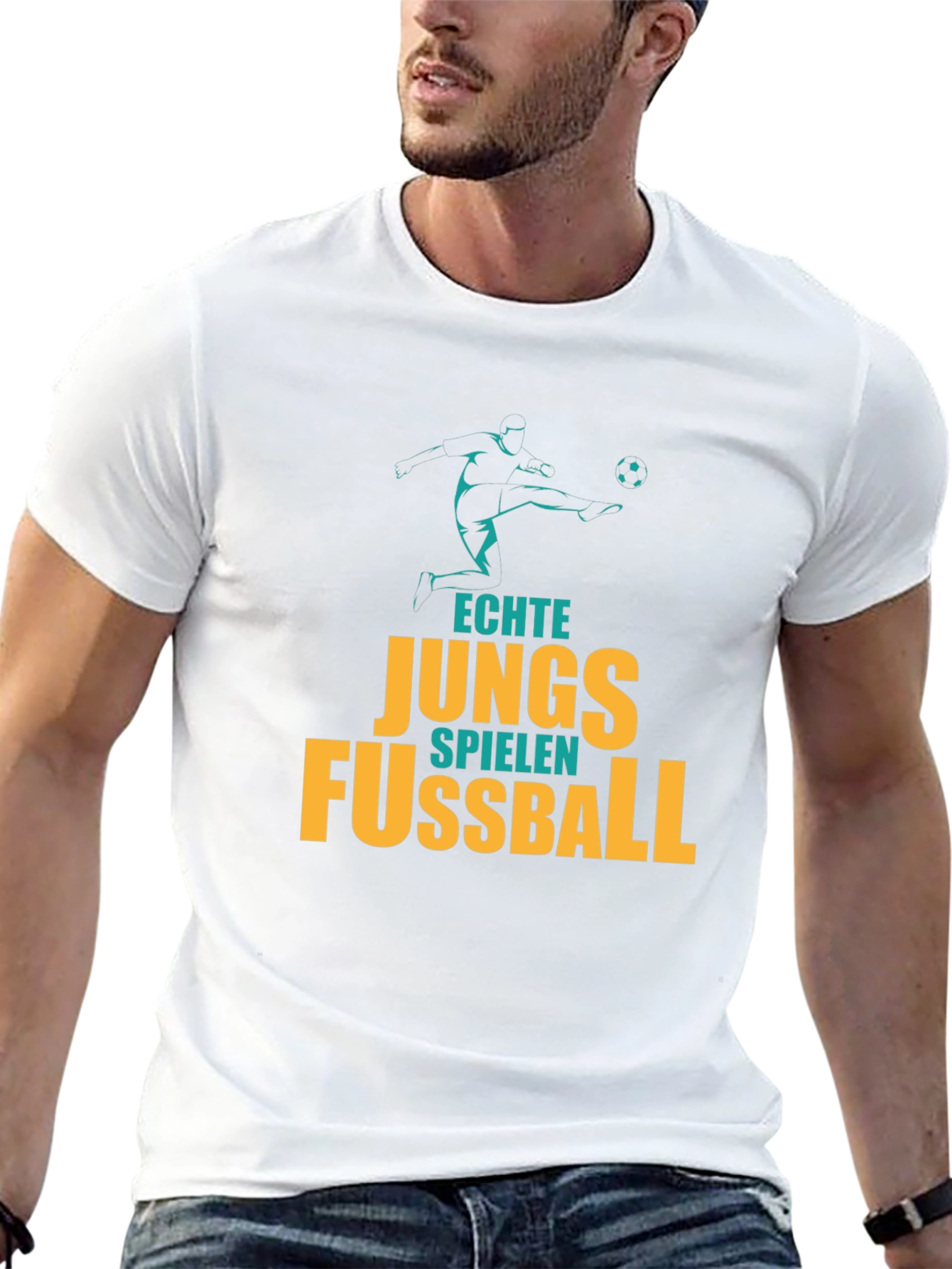 Echte Jungs Fussball T-Shirt - Soccer Graphic Tee