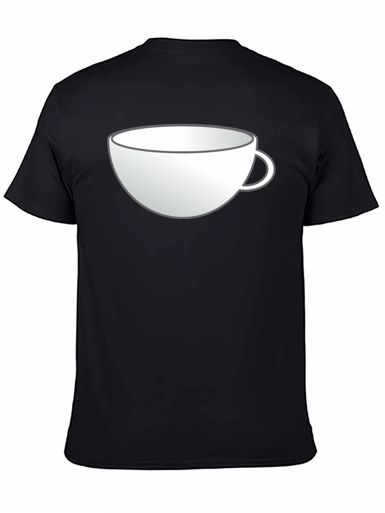 Coffee Cup Graphic Tee - Black Cotton T-Shirt