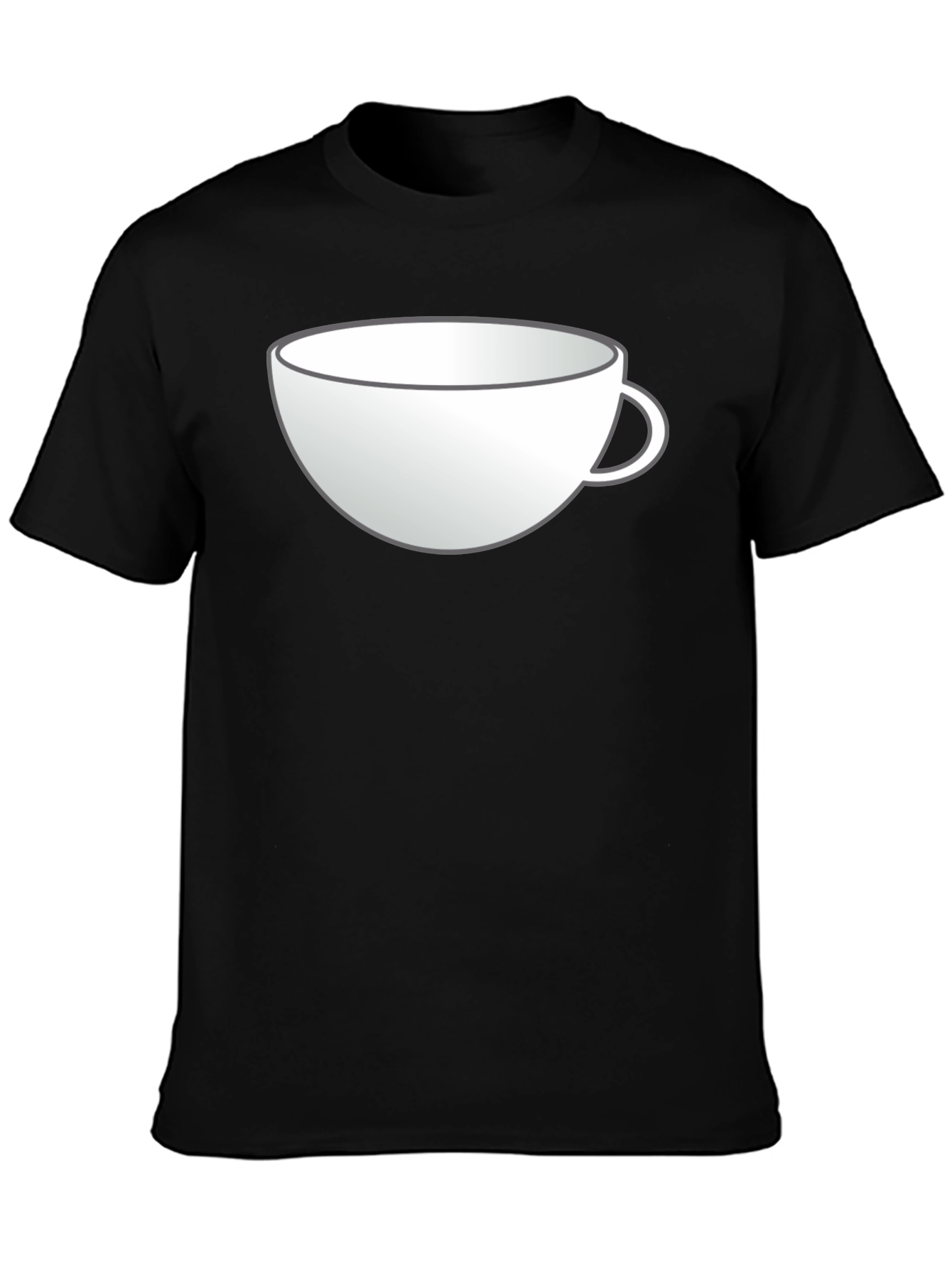 Coffee Cup Graphic Tee - Black Cotton T-Shirt