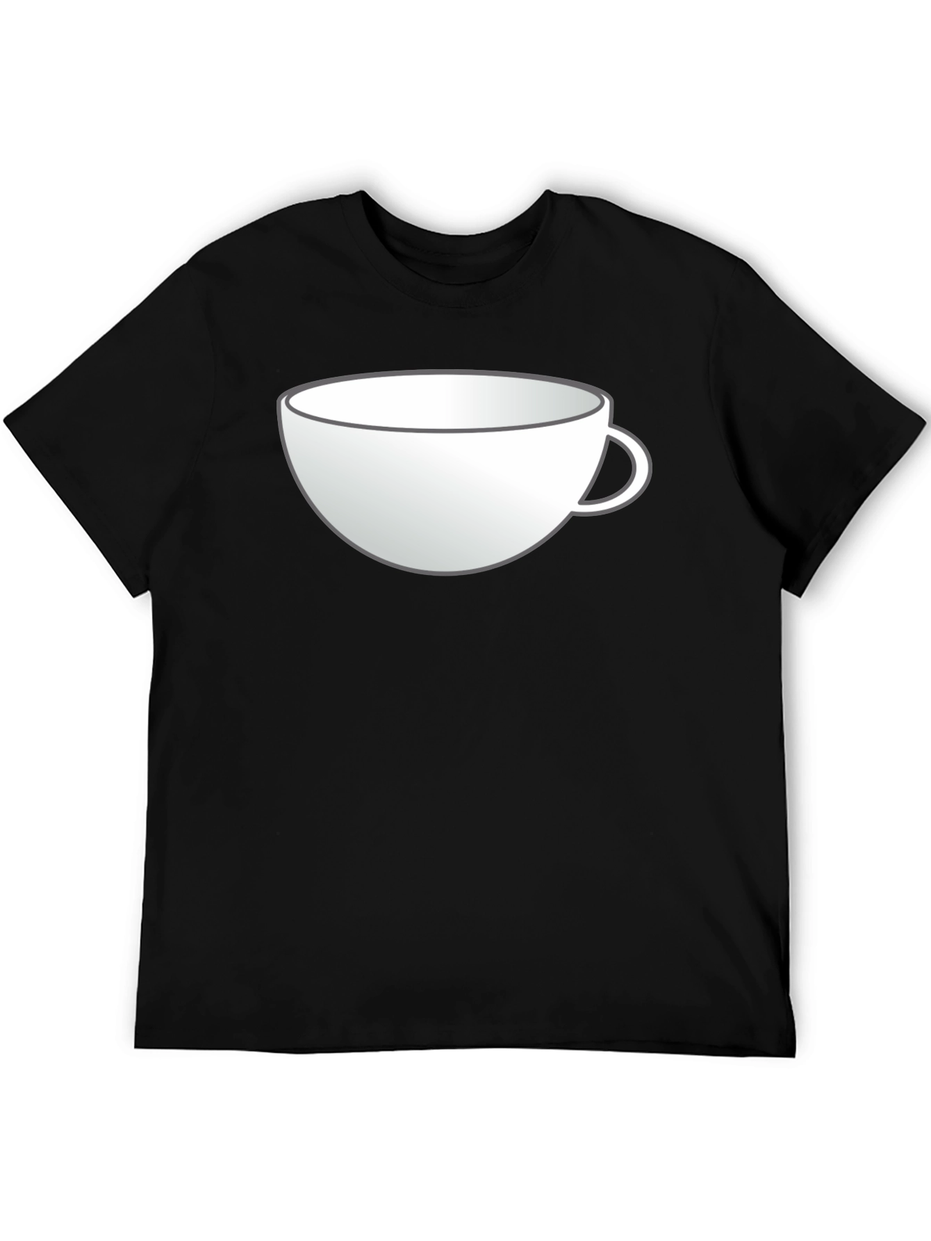 Coffee Cup Graphic Tee - Black Cotton T-Shirt