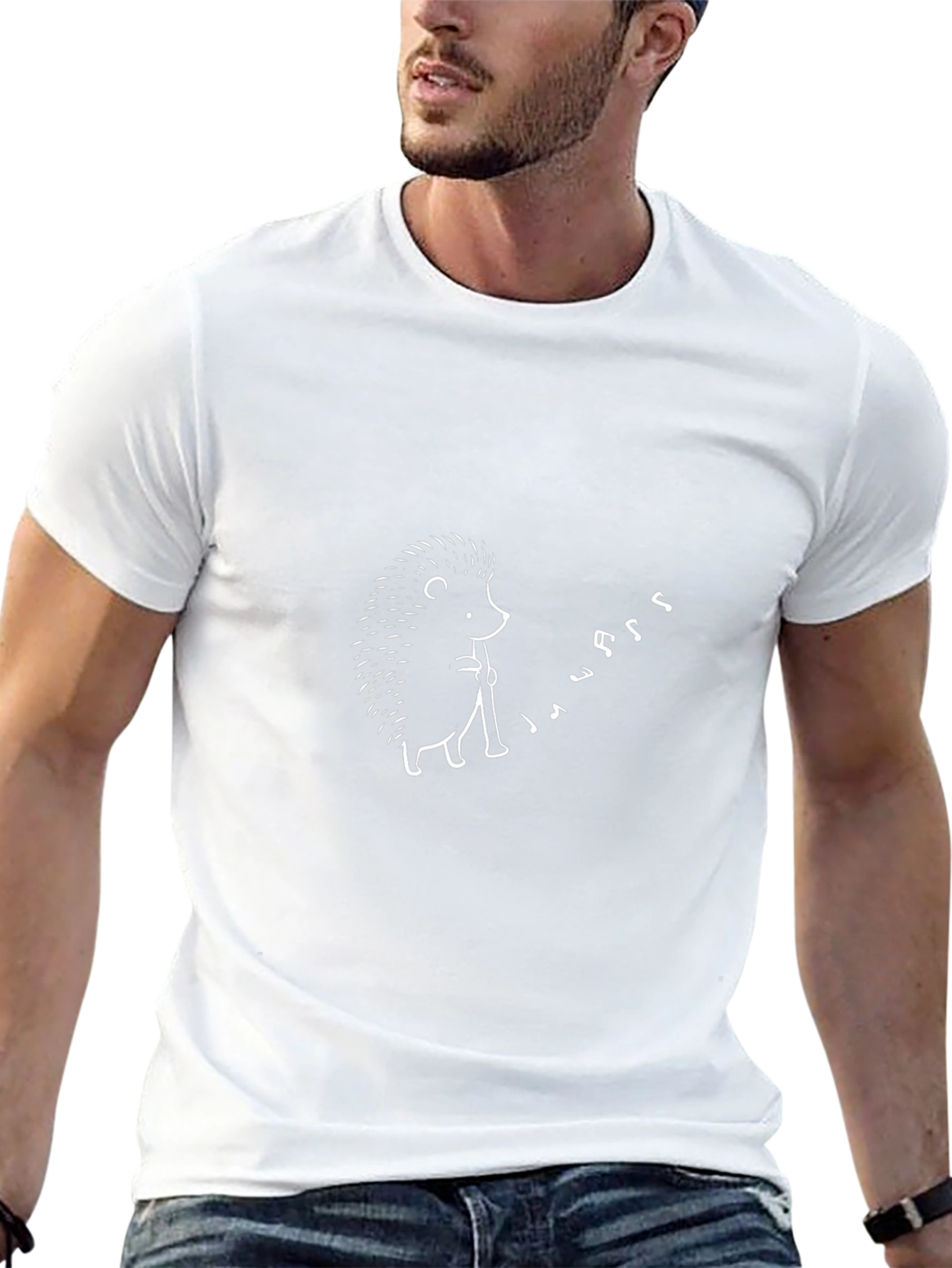 Hedgehog Flute Player Black T-Shirt