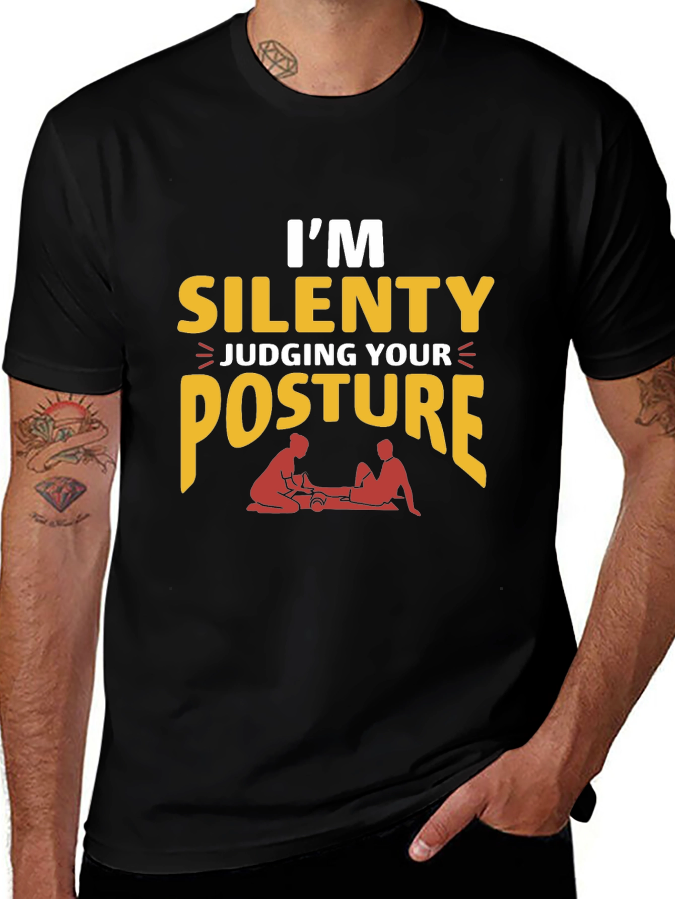 Funny Chiropractic T-Shirt - Silent Posture Judge
