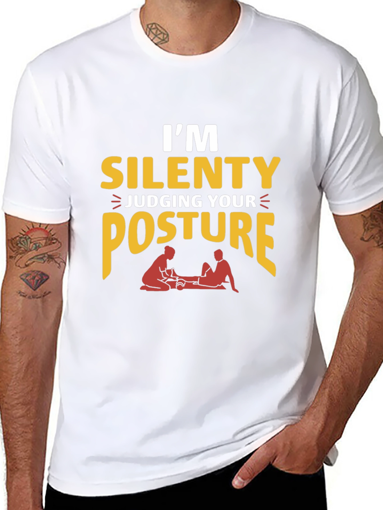 Funny Chiropractic T-Shirt - Silent Posture Judge