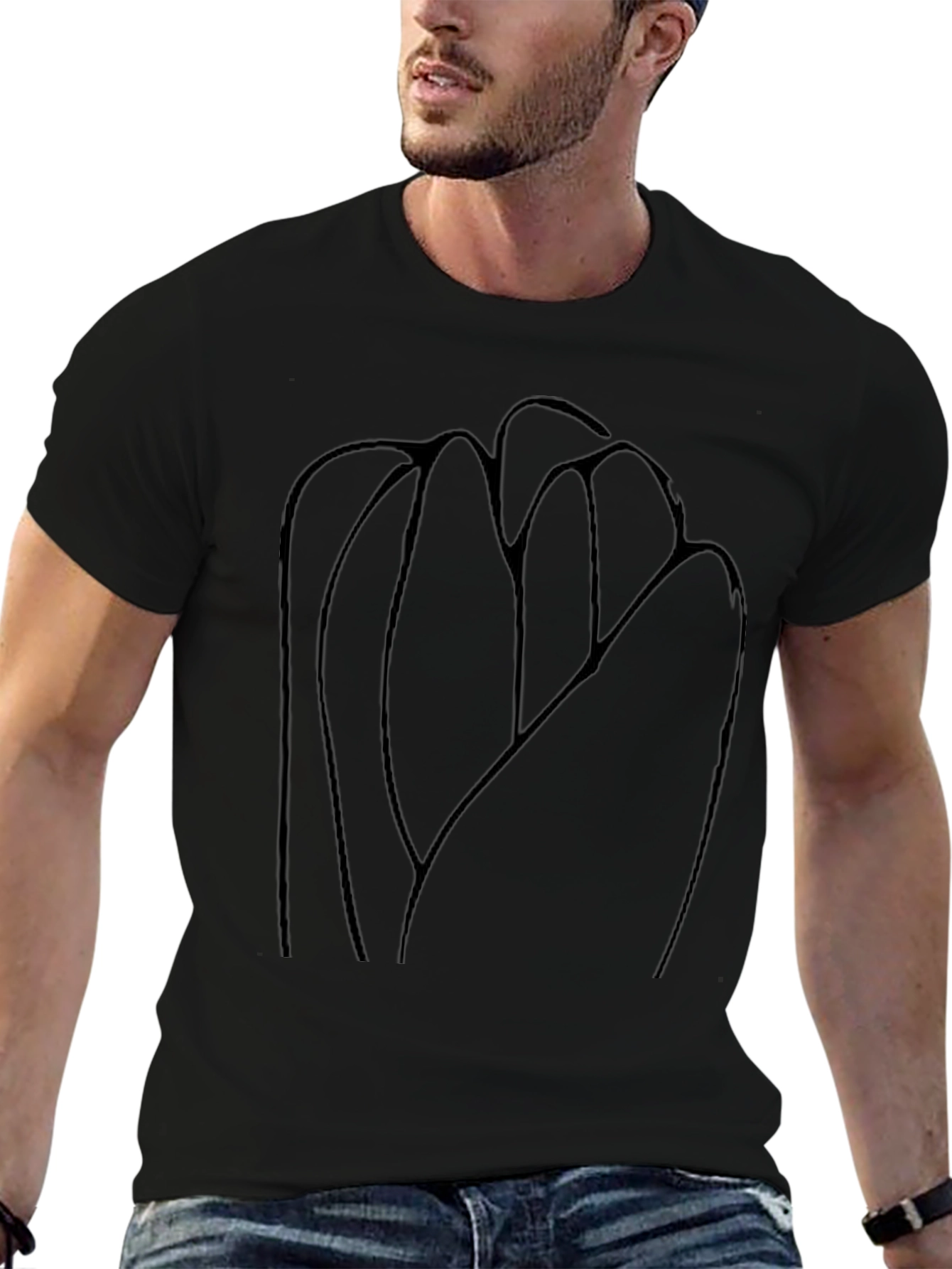 Abstract Floral Black T-Shirt