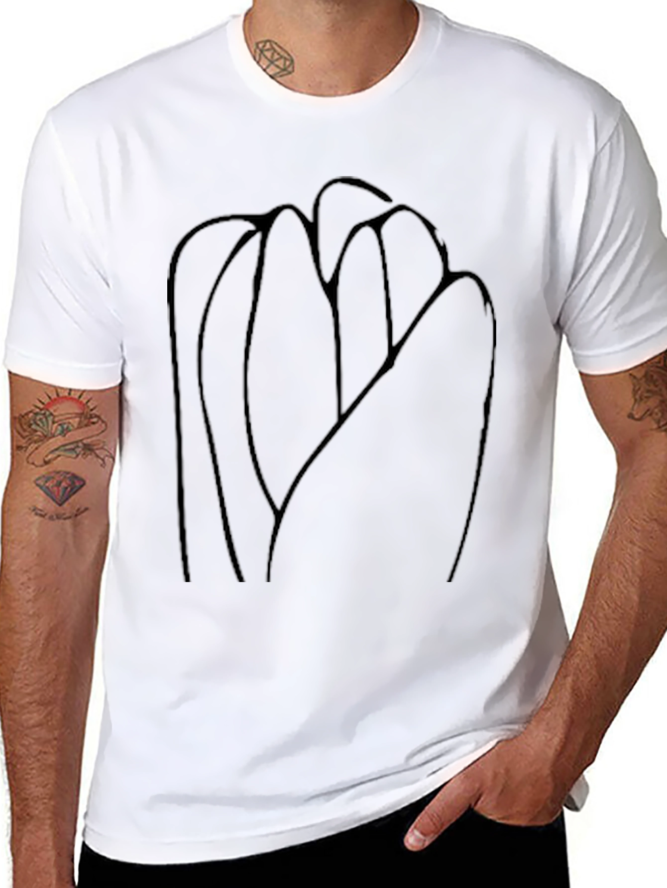 Abstract Floral Black T-Shirt