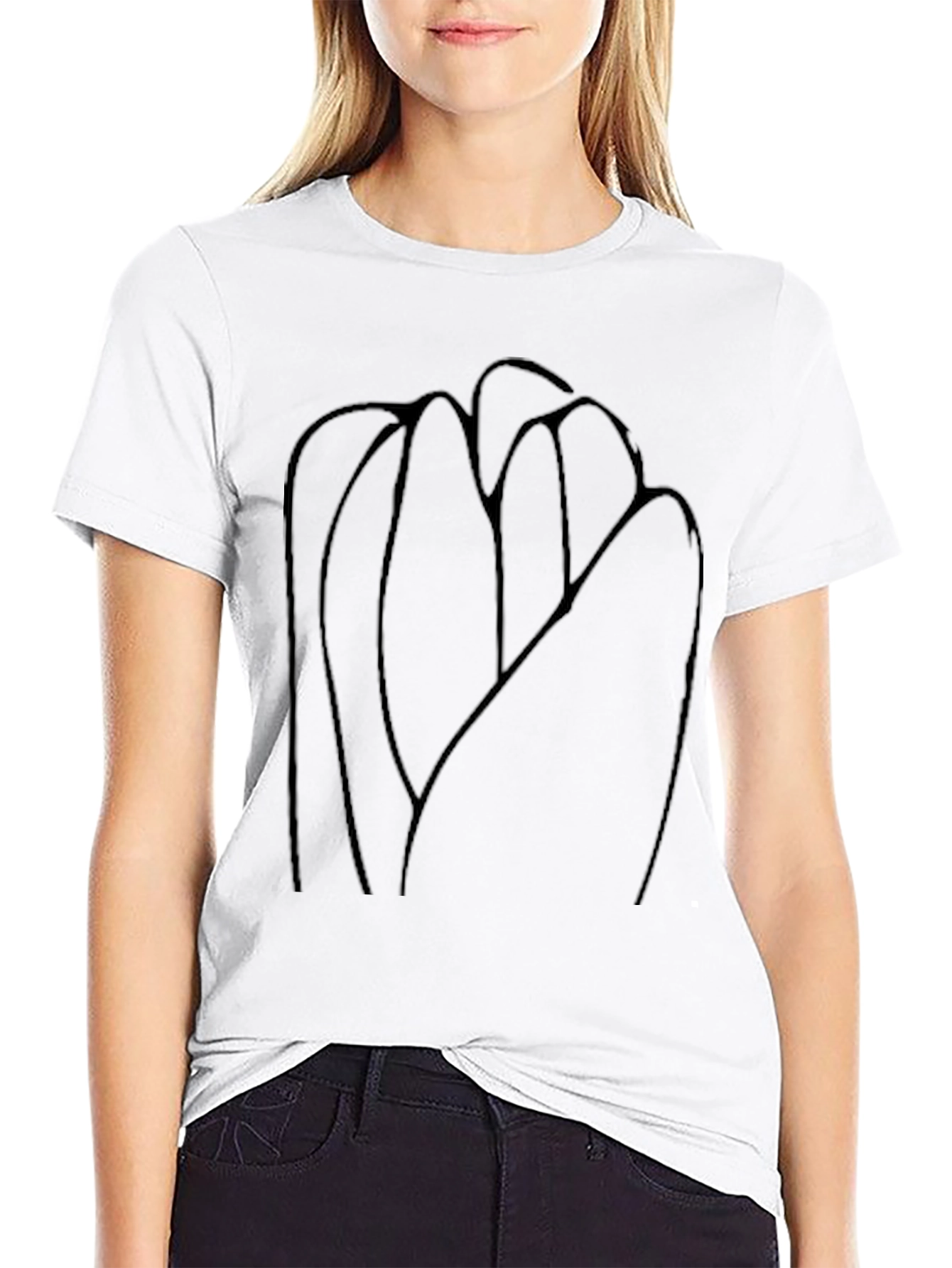Abstract Floral Black T-Shirt