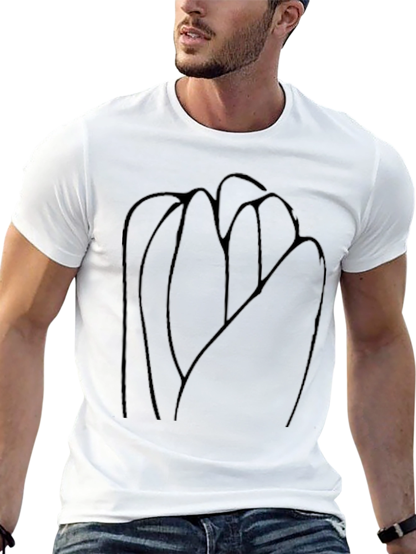 Abstract Floral Black T-Shirt