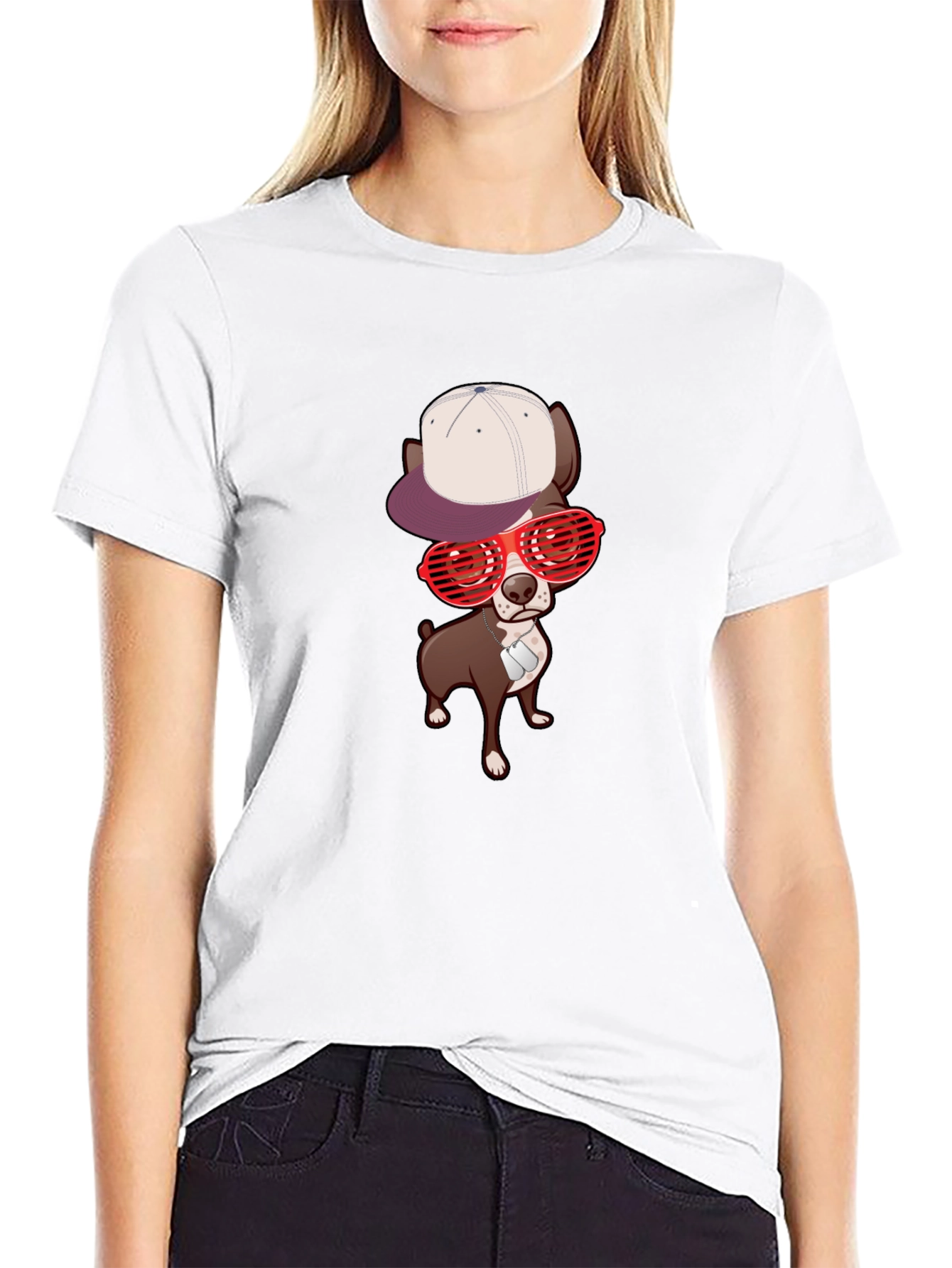 Cool Dog Graphic Tee - Black Casual T-Shirt