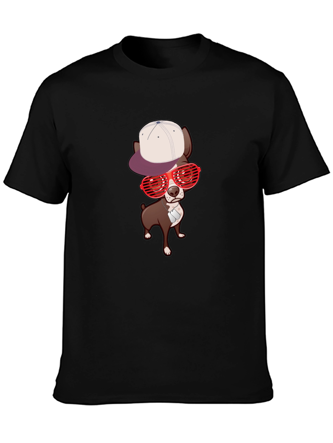 Cool Dog Graphic Tee - Black Casual T-Shirt