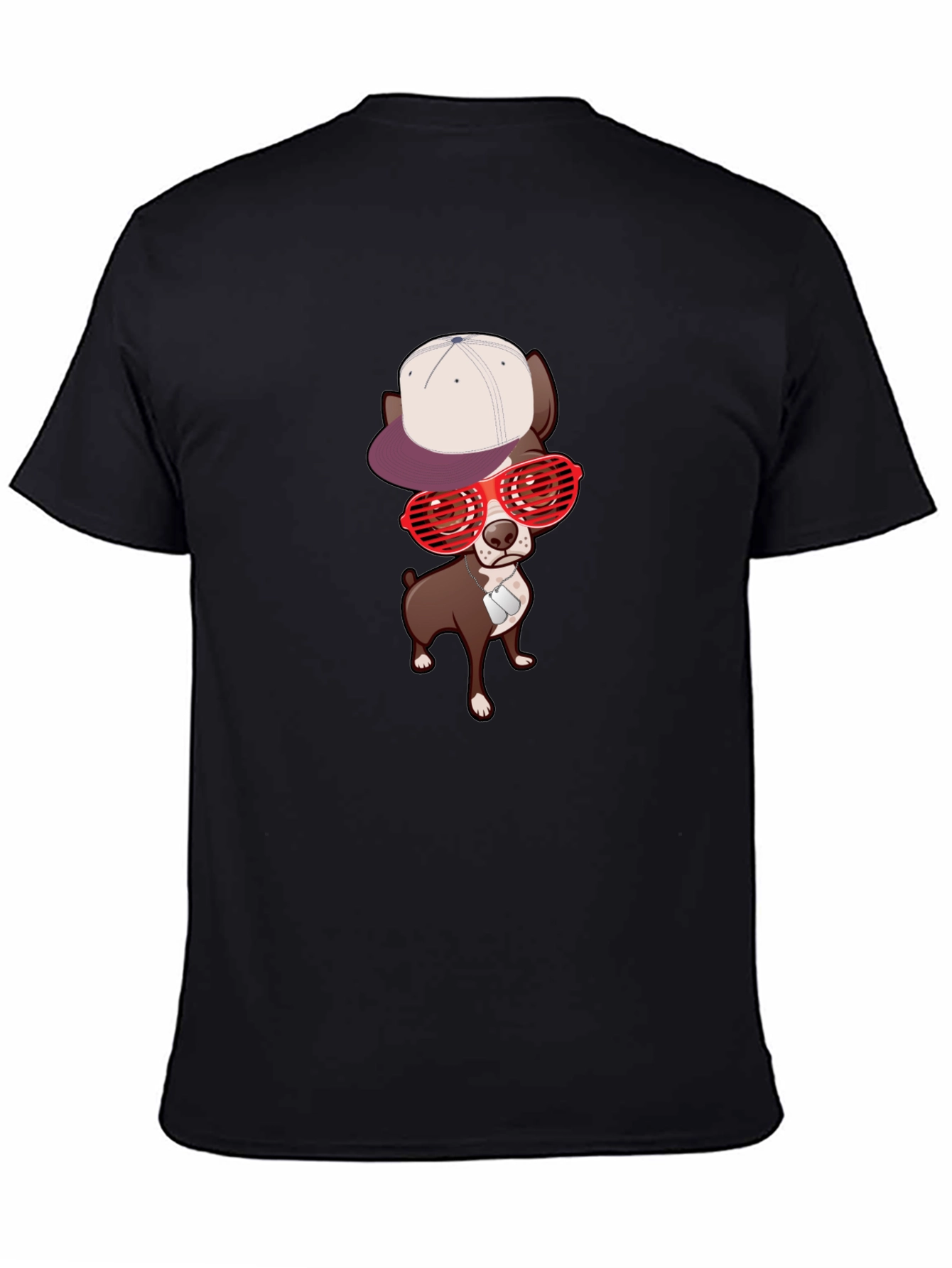 Cool Dog Graphic Tee - Black Casual T-Shirt