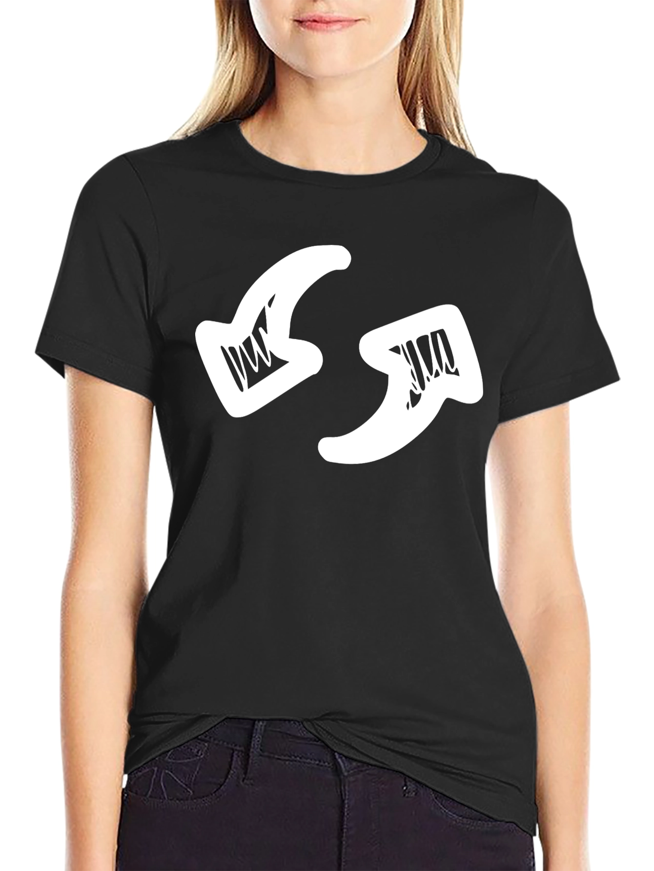 Cool Black T-Shirt with Reverse Arrows Design