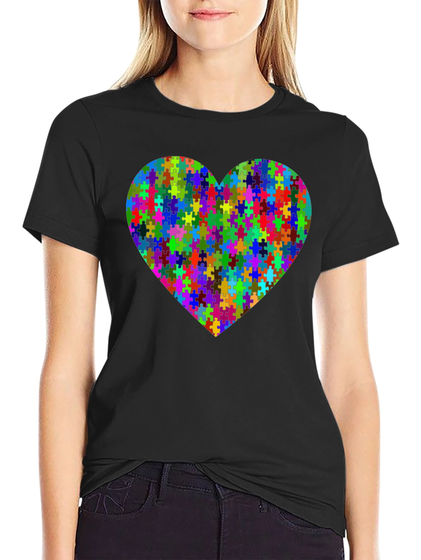 Puzzle Heart Graphic Tee