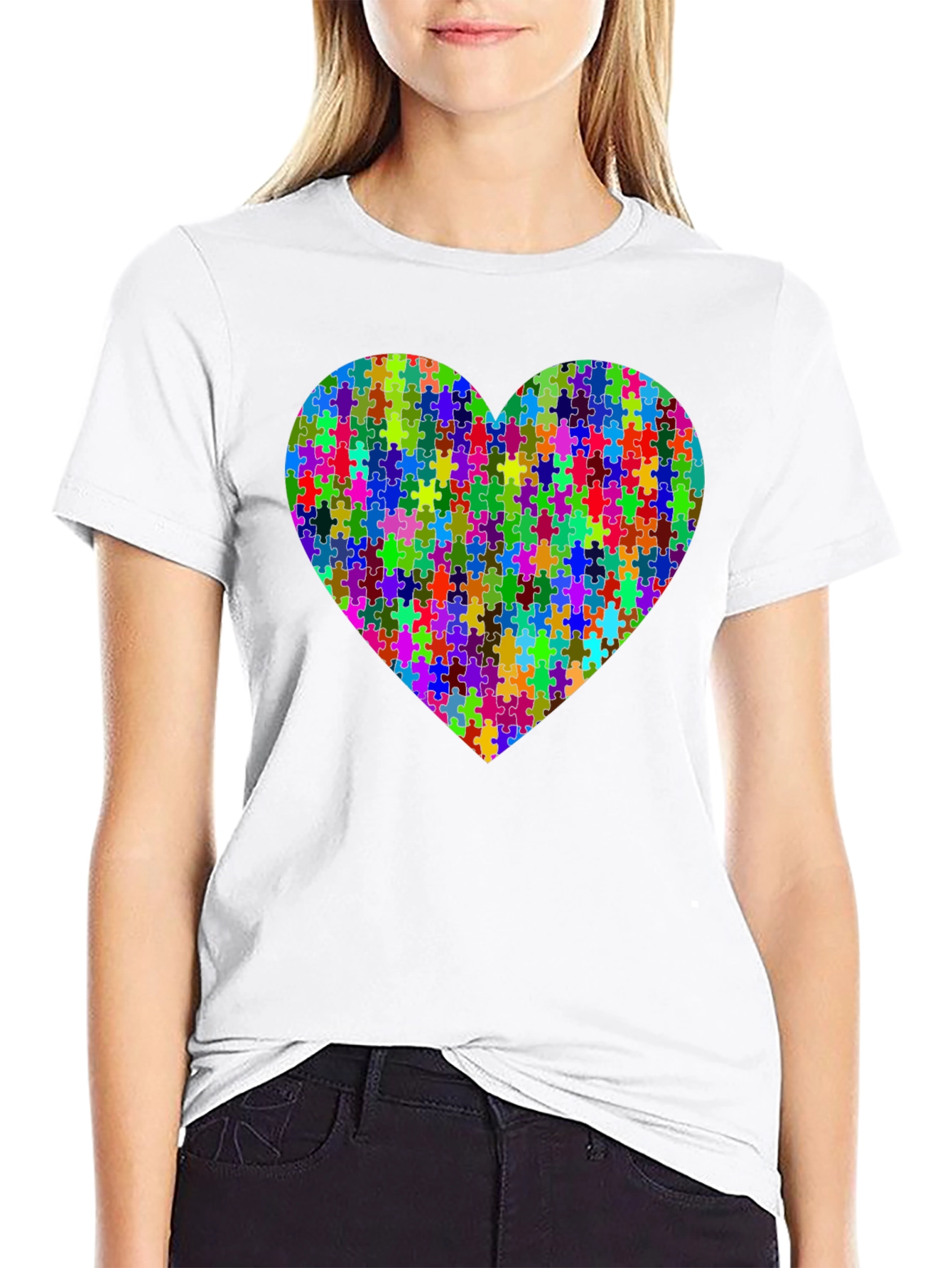 Puzzle Heart Graphic Tee