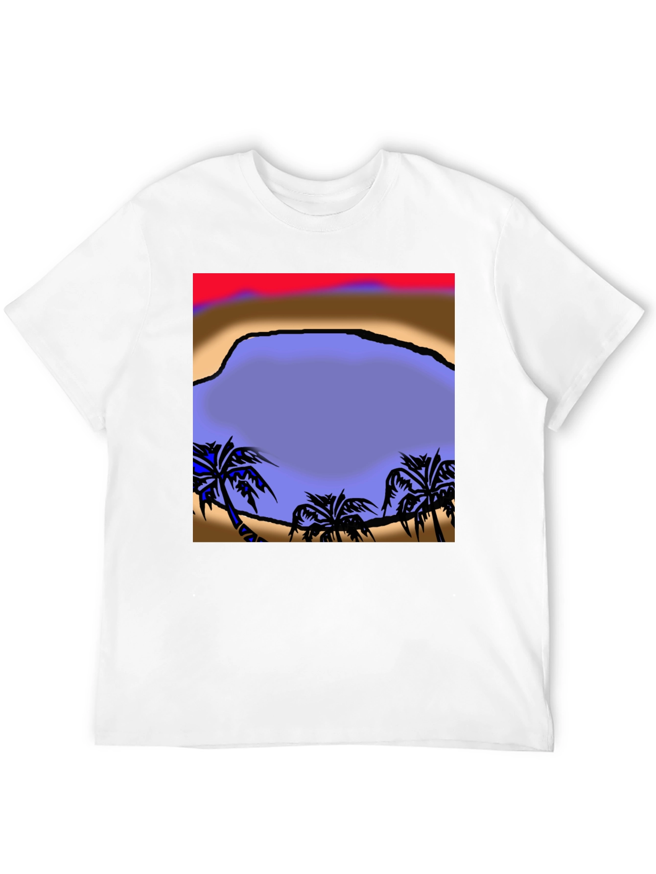 Tropical Beach Graphic T-Shirt
