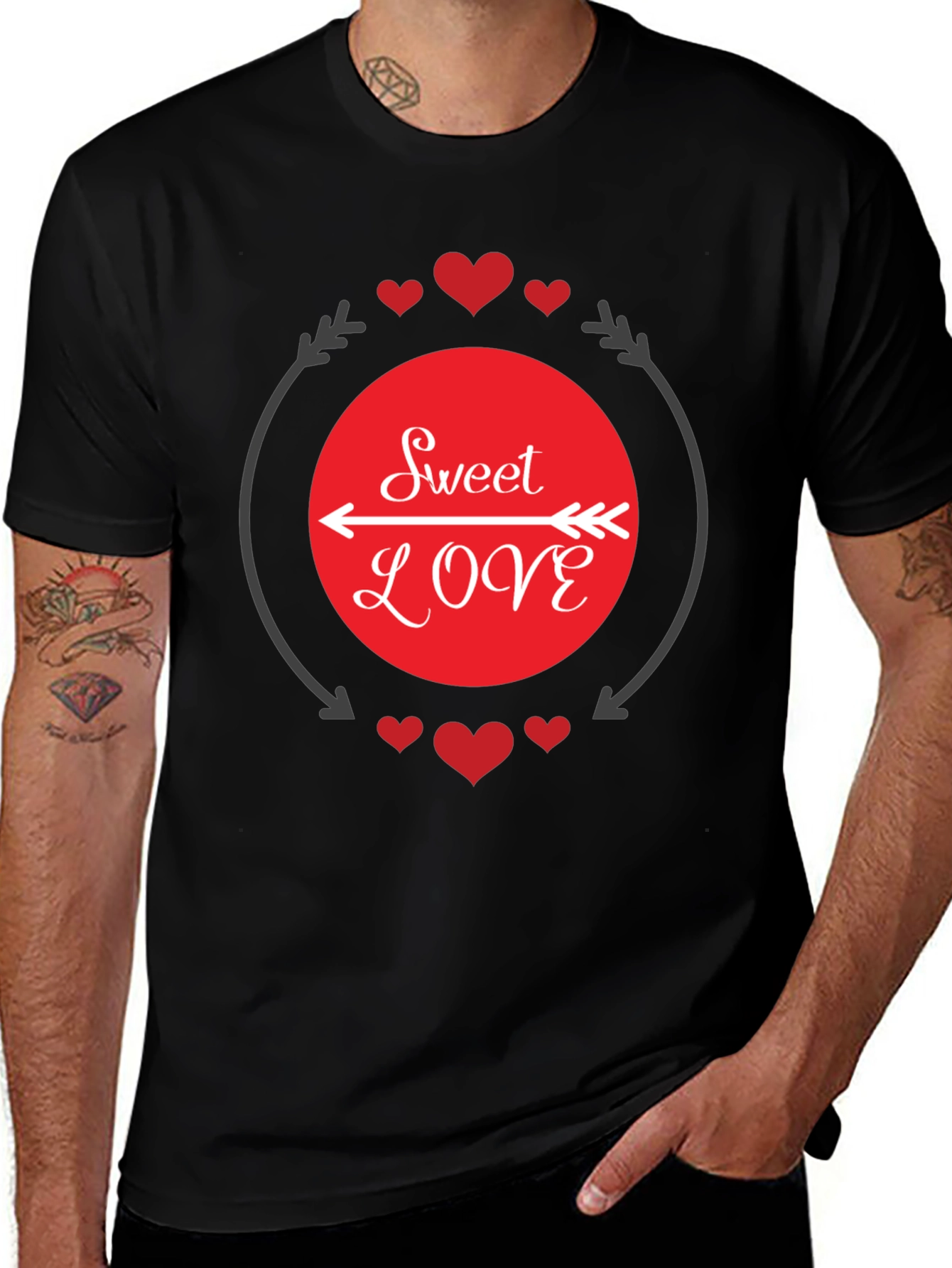 Sweet Love Graphic Tee - Black Casual Shirt