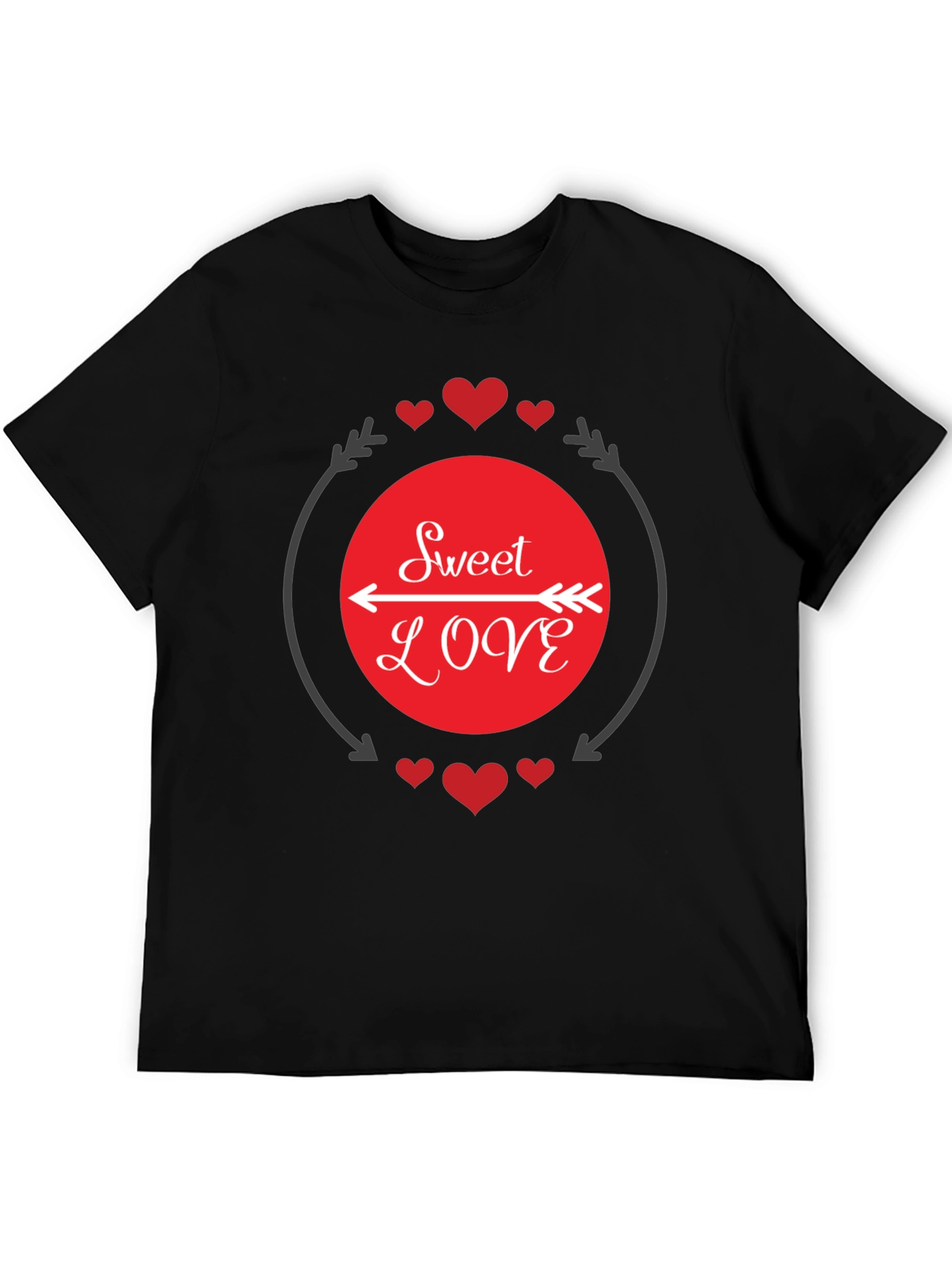 Sweet Love Graphic Tee - Black Casual Shirt