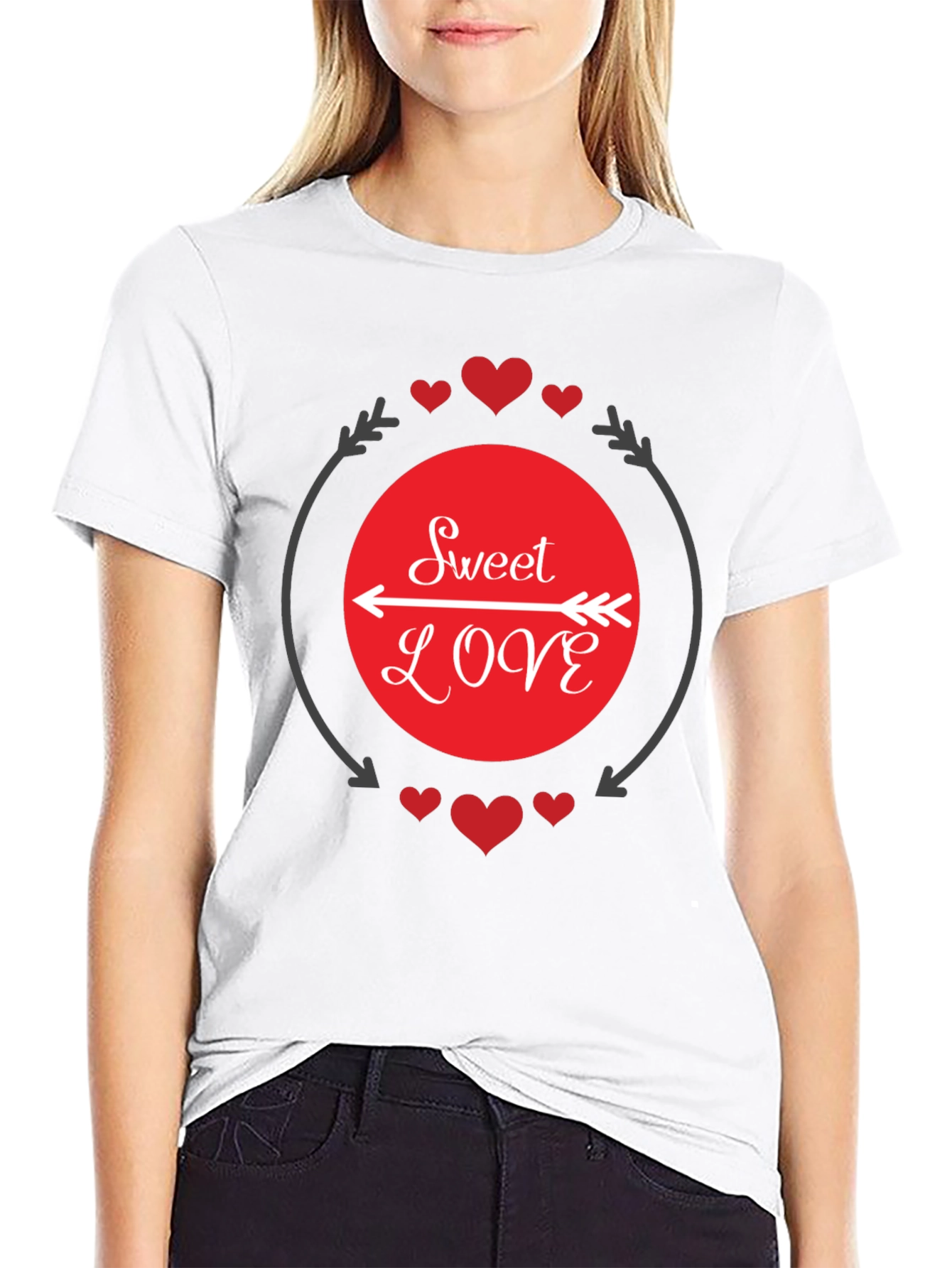 Sweet Love Graphic Tee - Black Casual Shirt