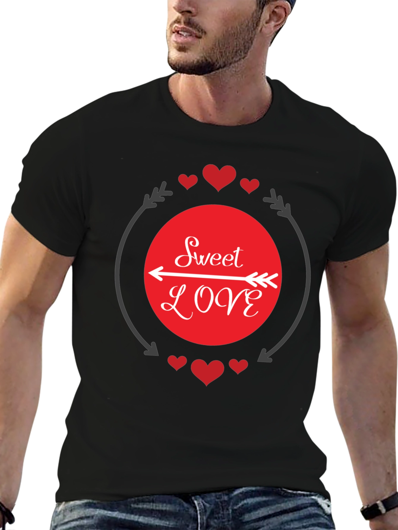 Sweet Love Graphic Tee - Black Casual Shirt